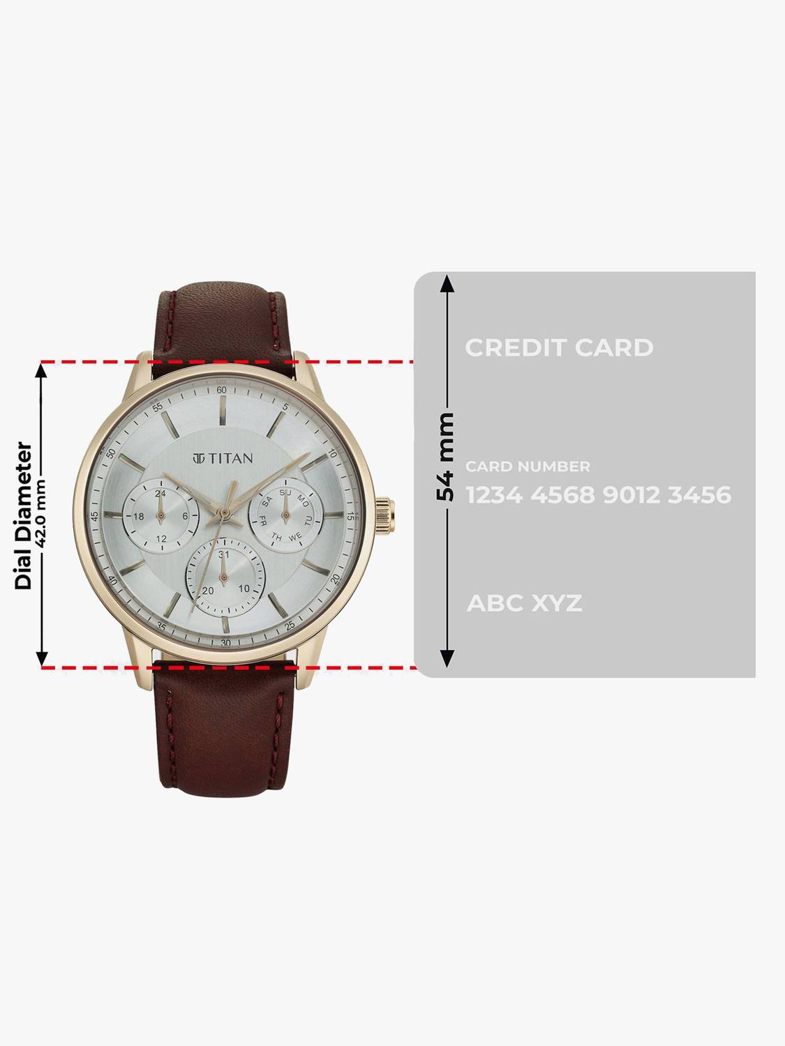 Titan 90133WL01 Urban Magic Silver Dial Brown Leather Watch - Image 4