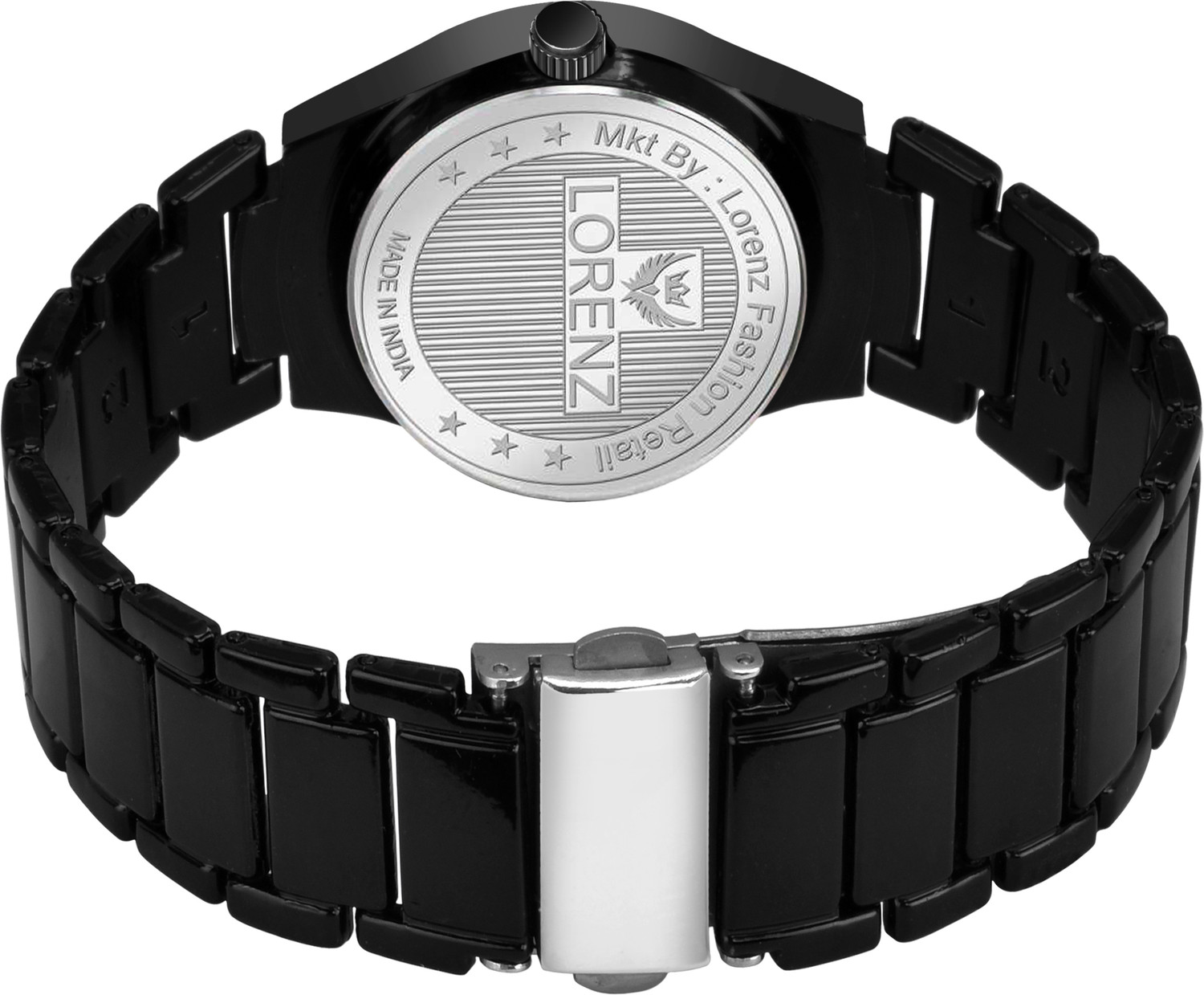 Image of LORENZ AS-133A Lorenz Classic Black Analogue Watch for Women with Metallic Chain | AS-133A Analog Watch - For Women