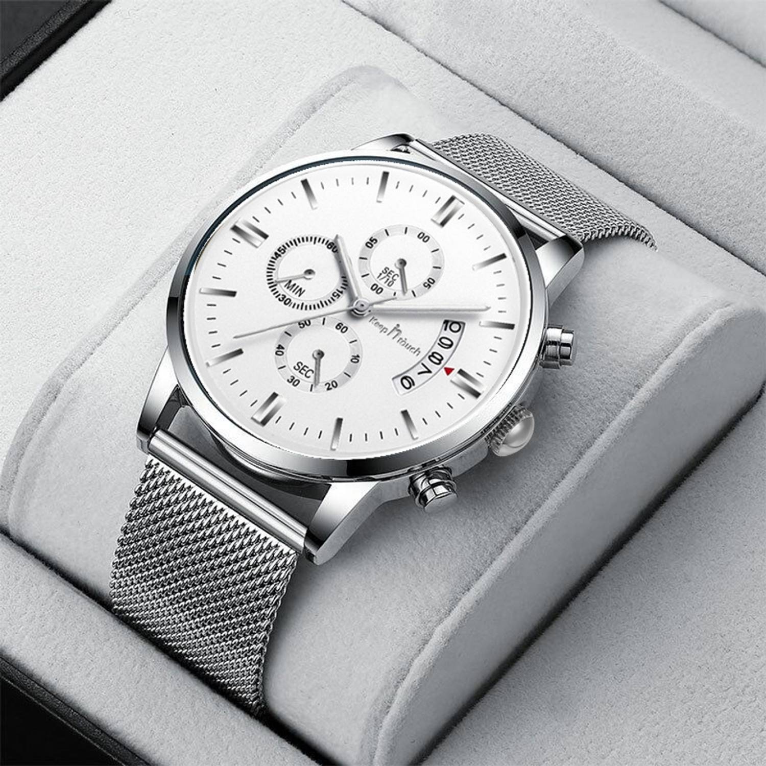Keep n Touch KnT-1024 Analog Watch - Men, Silver - Image 1