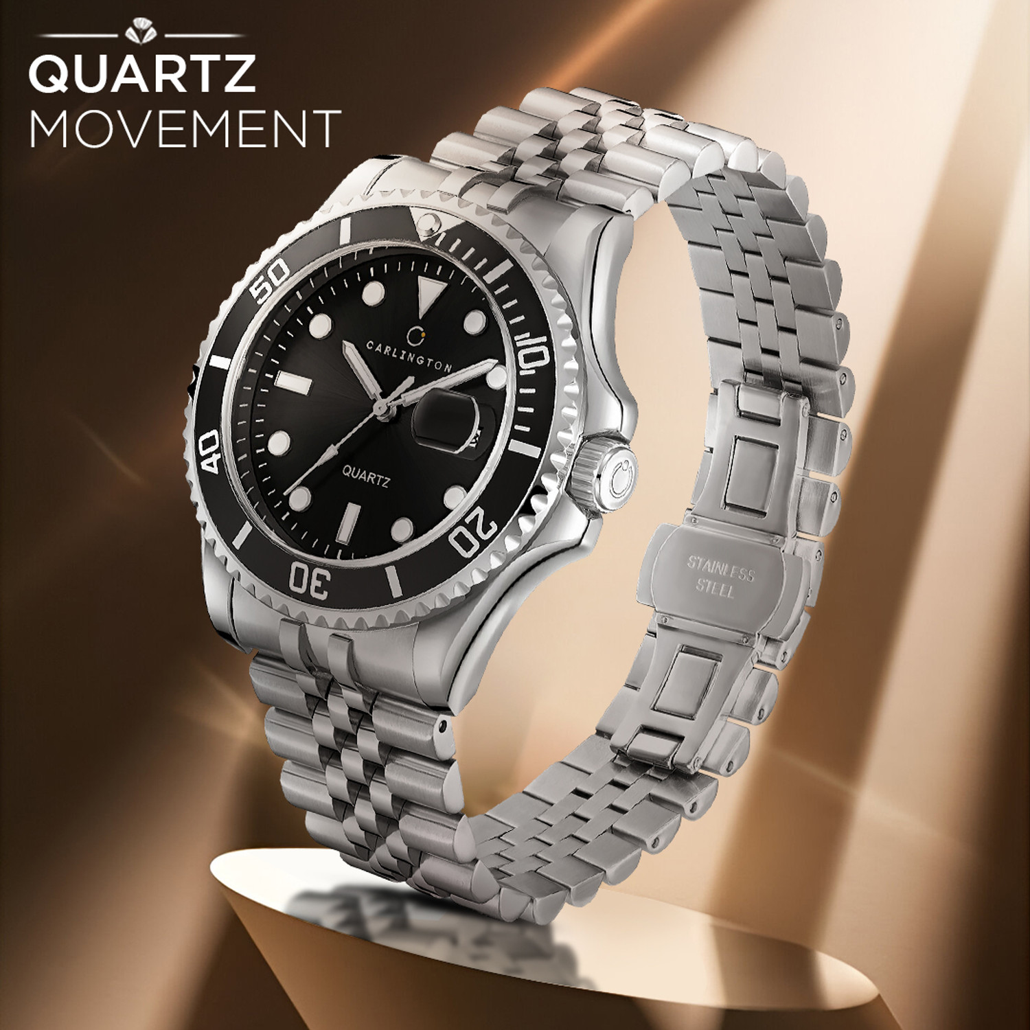 Image of Carlington CT 4030 Steel Black Analog Watch - For Men