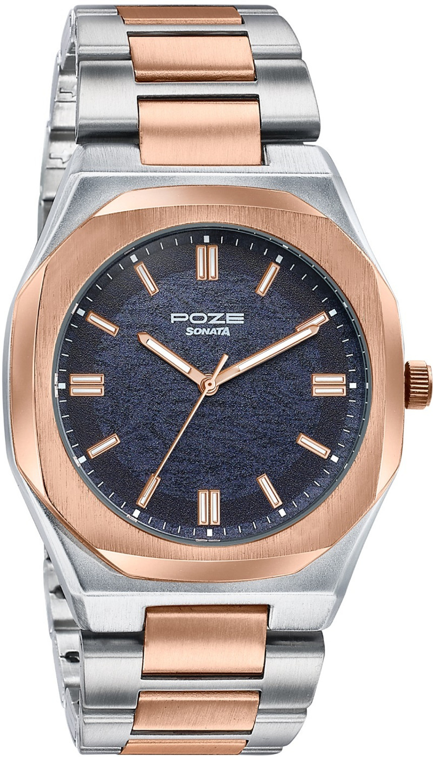 Image of SONATA POZE DROP 7 Sonata Poze 7 Black Dial Black Sheet Metal Strap Analog Watch - For Women