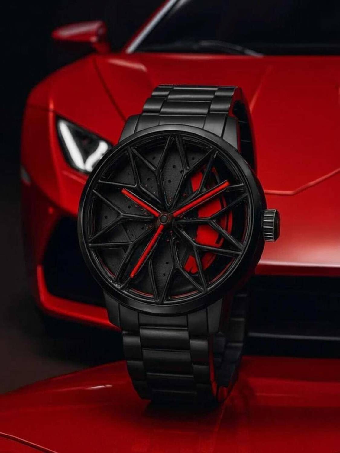 Trendy Men's Car Wheel Analog Watch - Image 1