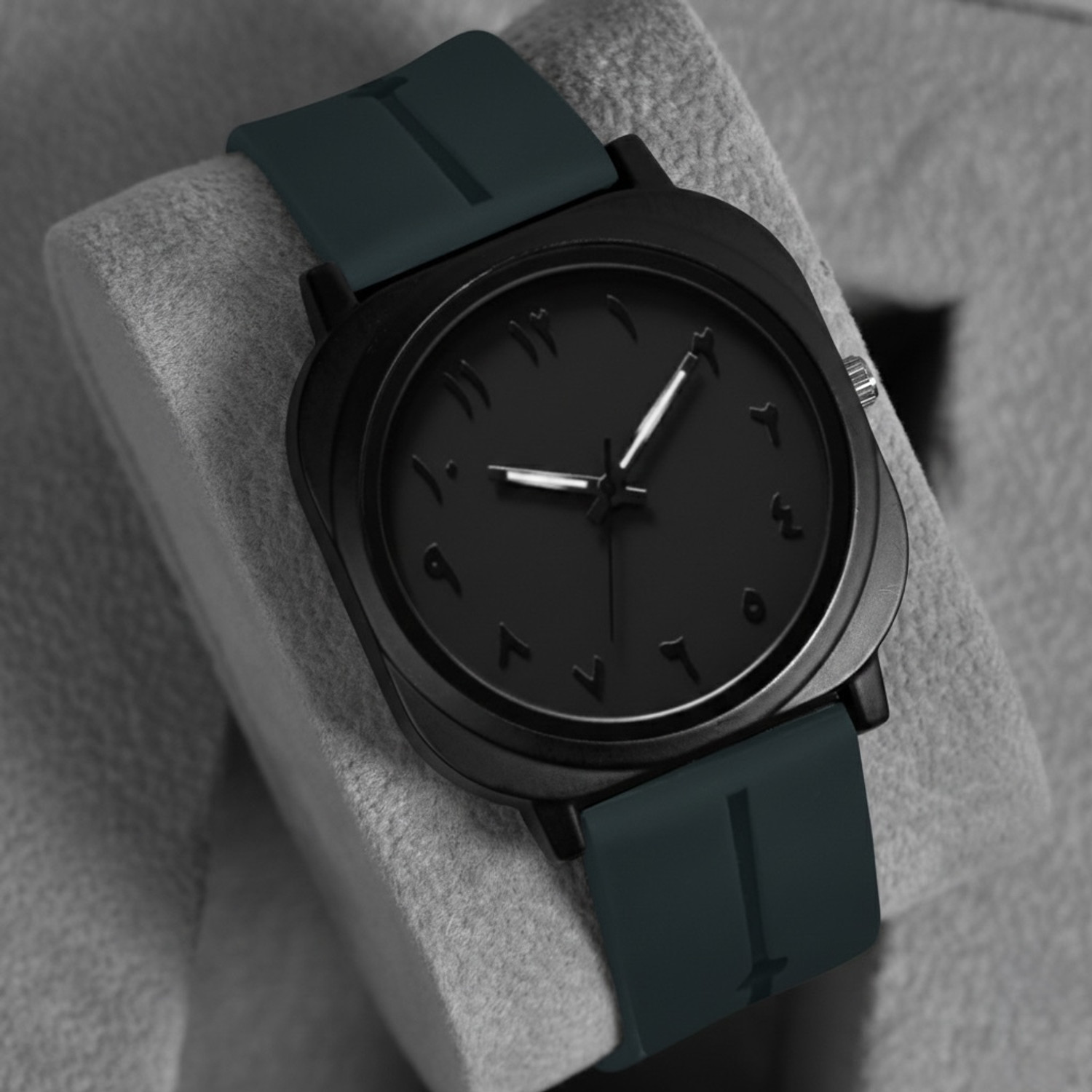 Image of Shivark SL-57 Silicone Strap And Arabian Black Dial Analog Watch - For Men