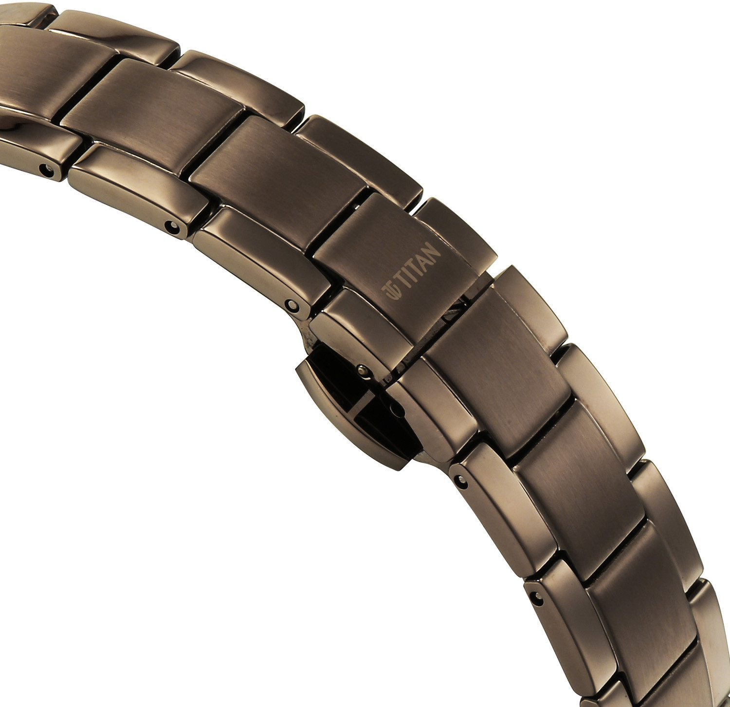 Image of Titan Velora Edge Velora Lt Brown Dial Quartz Light Brown 316L Ss Solid Link Strap Analog Watch - For Women