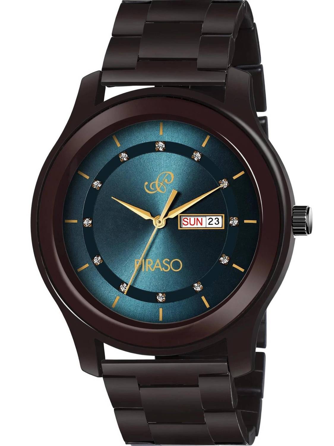 PIRASO D&D C22 Blue Dial Brown Chain Watch for Boys - Image 1