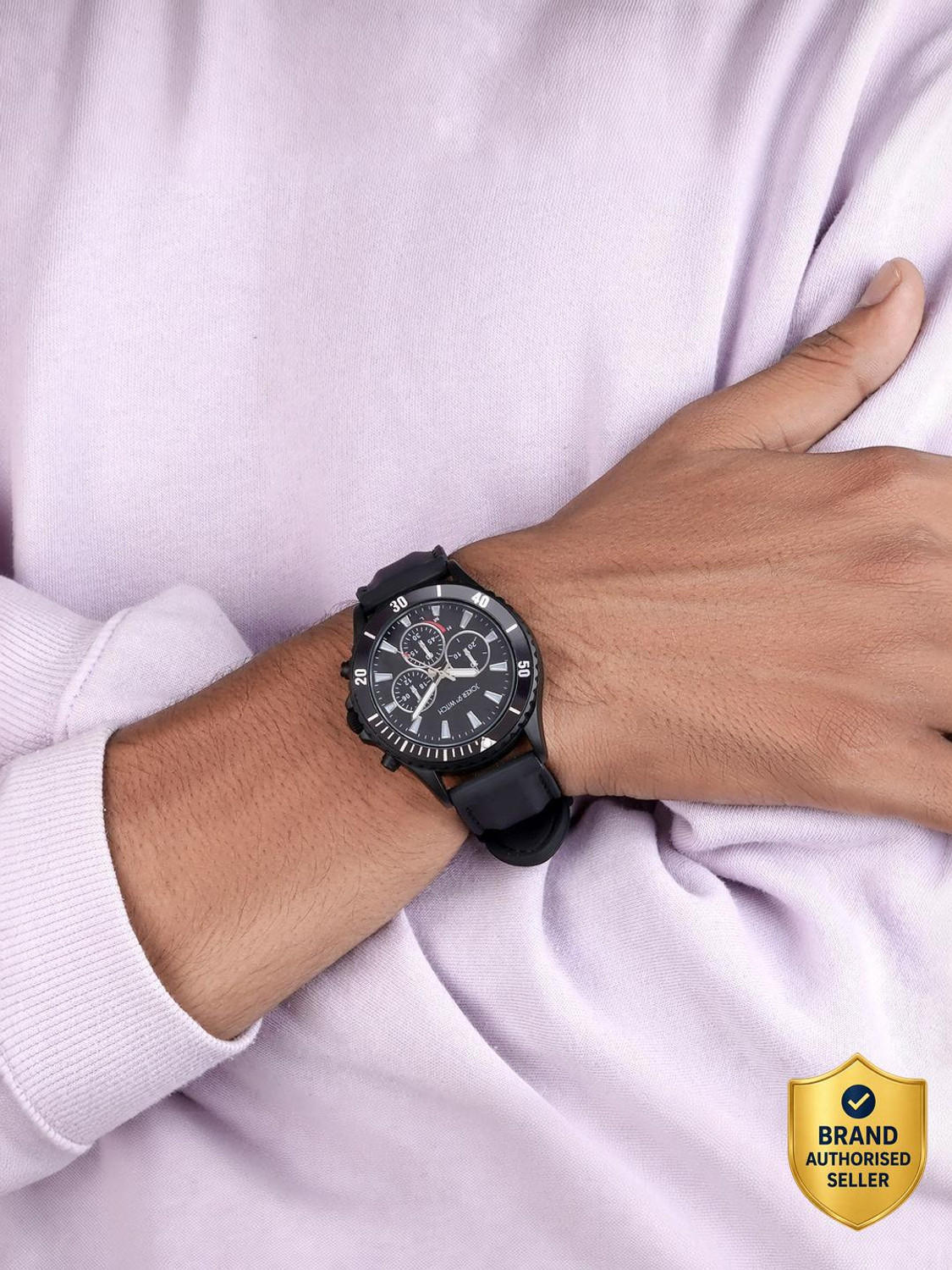Image of Joker & Witch SPACEY ALL BLACK SILICON STRAP WATCH Analog Watch - For Men
