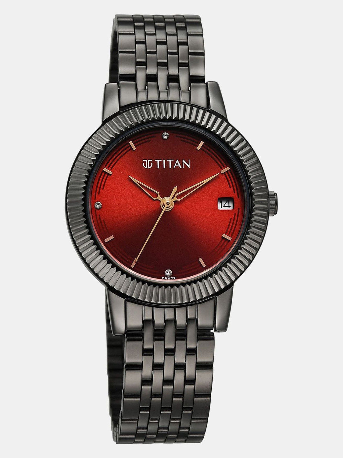 Image of Titan Karishma Karishma Quartz Analog Red Dial Grey Stainless Steel Strap Watch For Women Analog Watch - For Women
