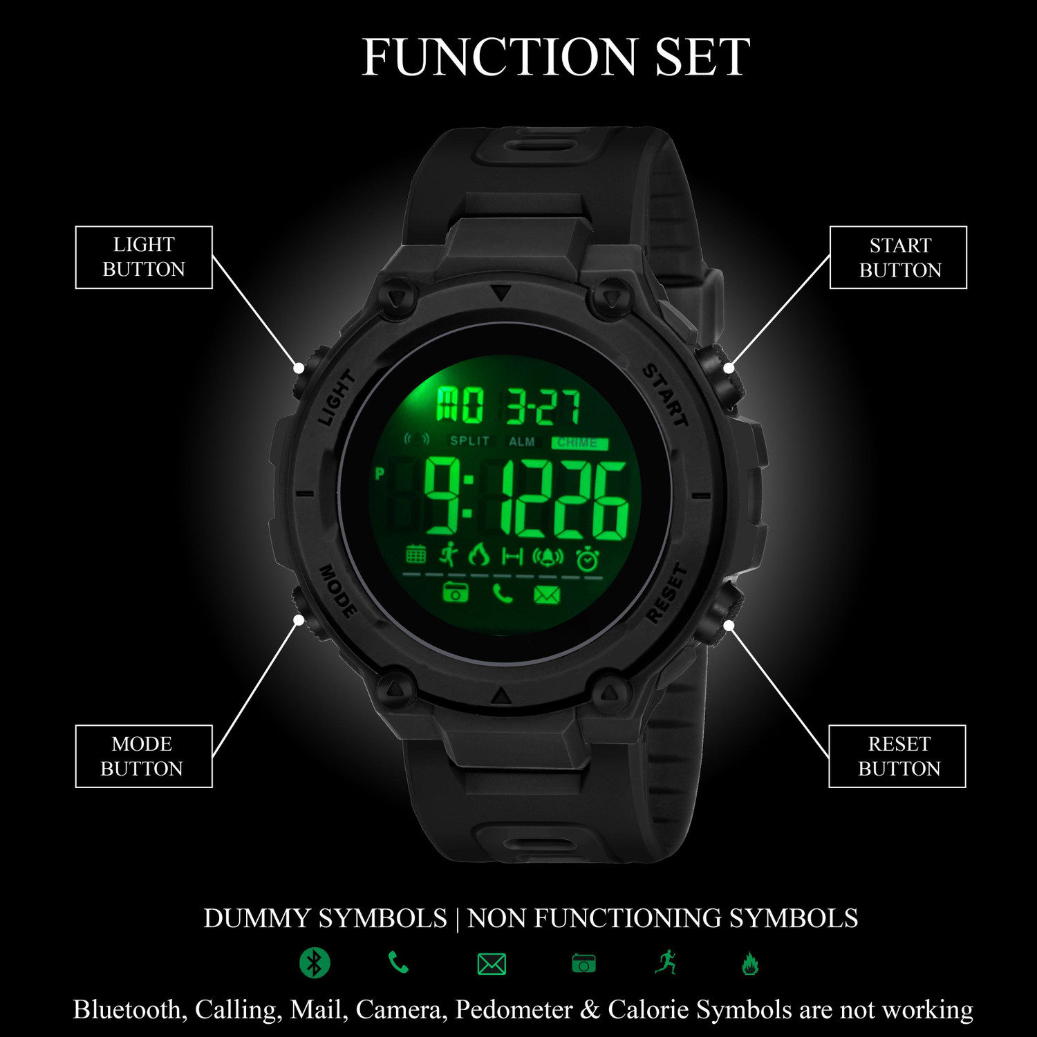 Image of Harbor EF 9098 Green Dynamic Adventure Watches Digital Watch - For Men