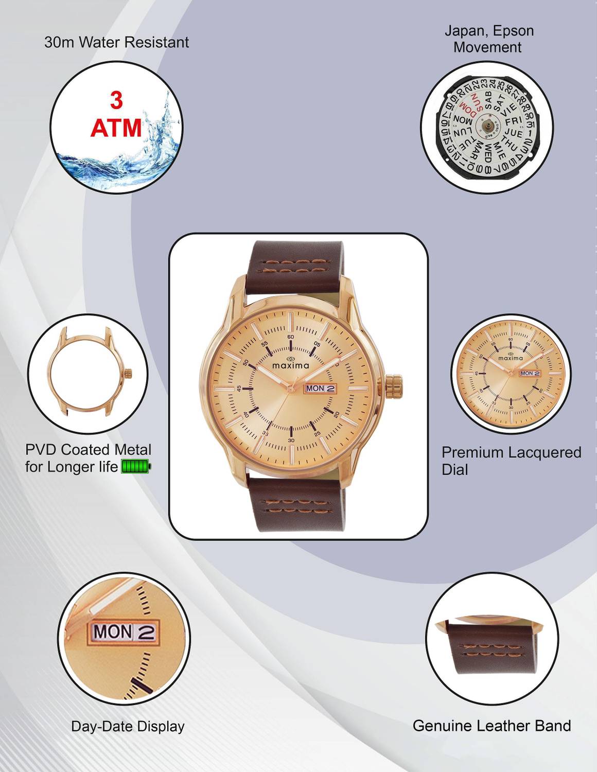 MAXIMA Attivo Rose Gold Analog Watch - Men - Image 3