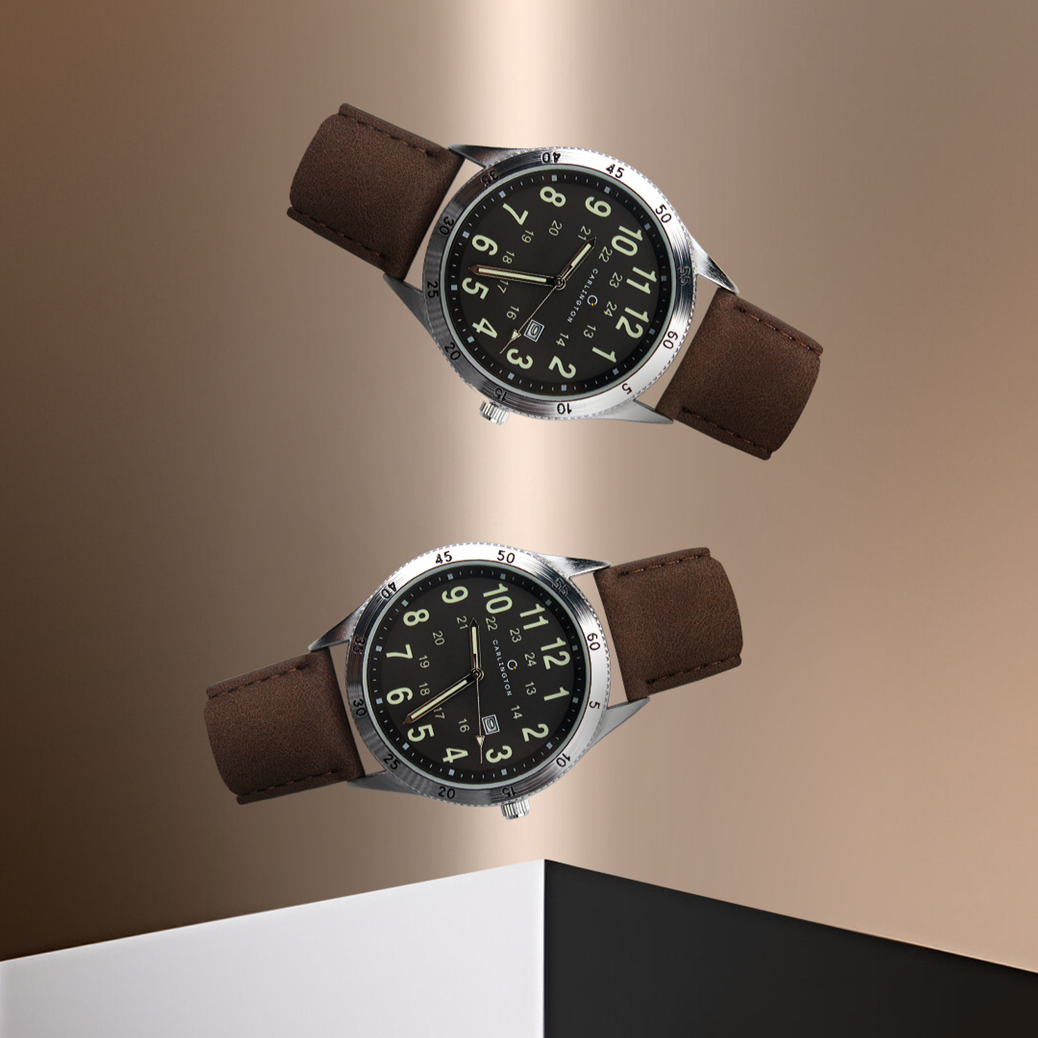 Image of Carlington CT 1076 Brown Carlington Aristocrat Series Premium Gents Wrist Watches Analog Watch - For Men