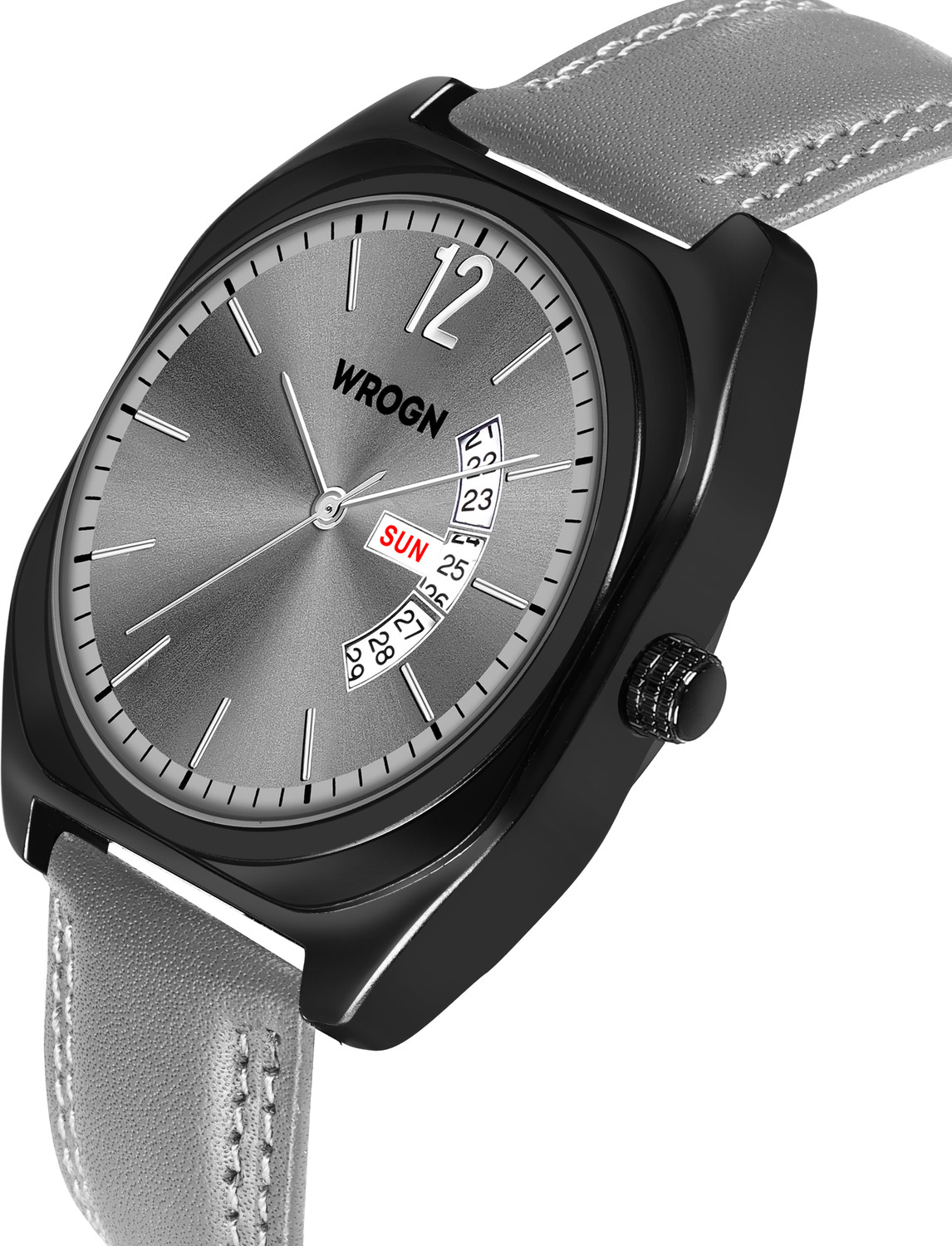Image of WROGN WR-6605-Grey Day and Date Display Analog Watch - For Men