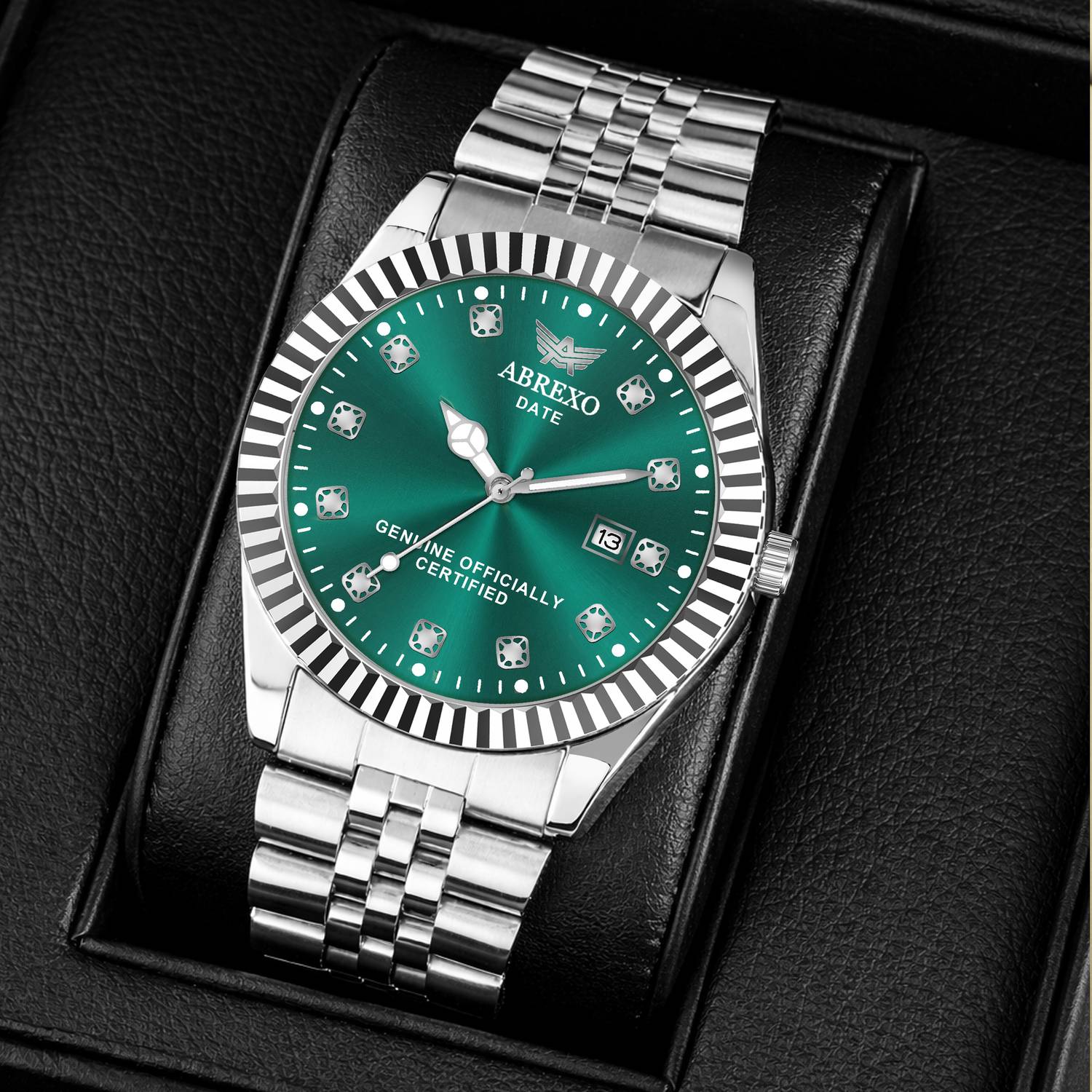 ABREXO Abx4500-RLX Olive GRN SL Aesthetic Series Olive Green Dial