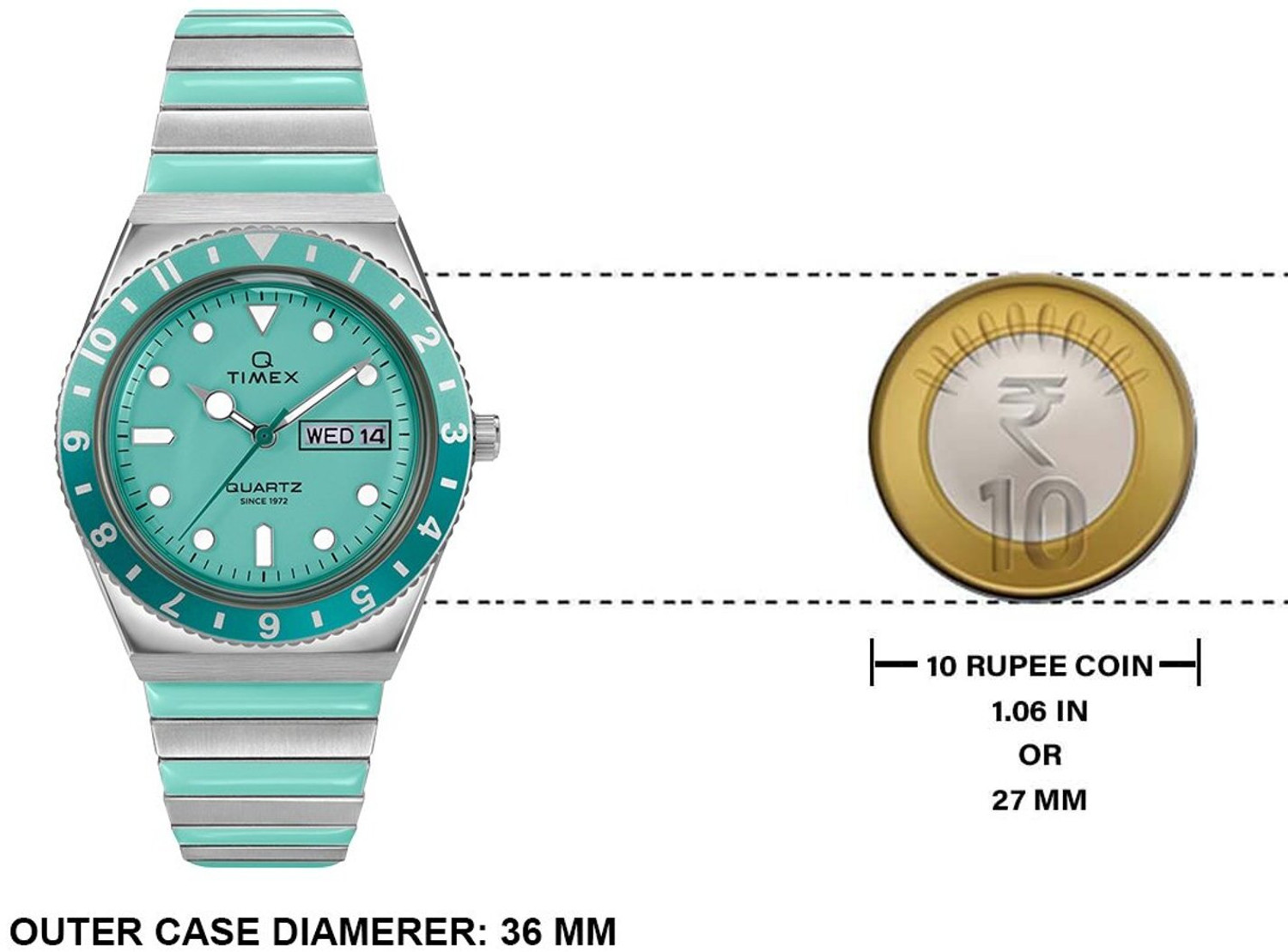 Image of TIMEX TW2W87800UJ Diver Inspired Round 36mm Blue Dial Analog Watch - For Women