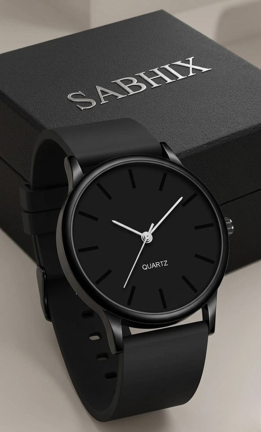 SABHIX Full Black Dial Analog Watch for Men - Image 1
