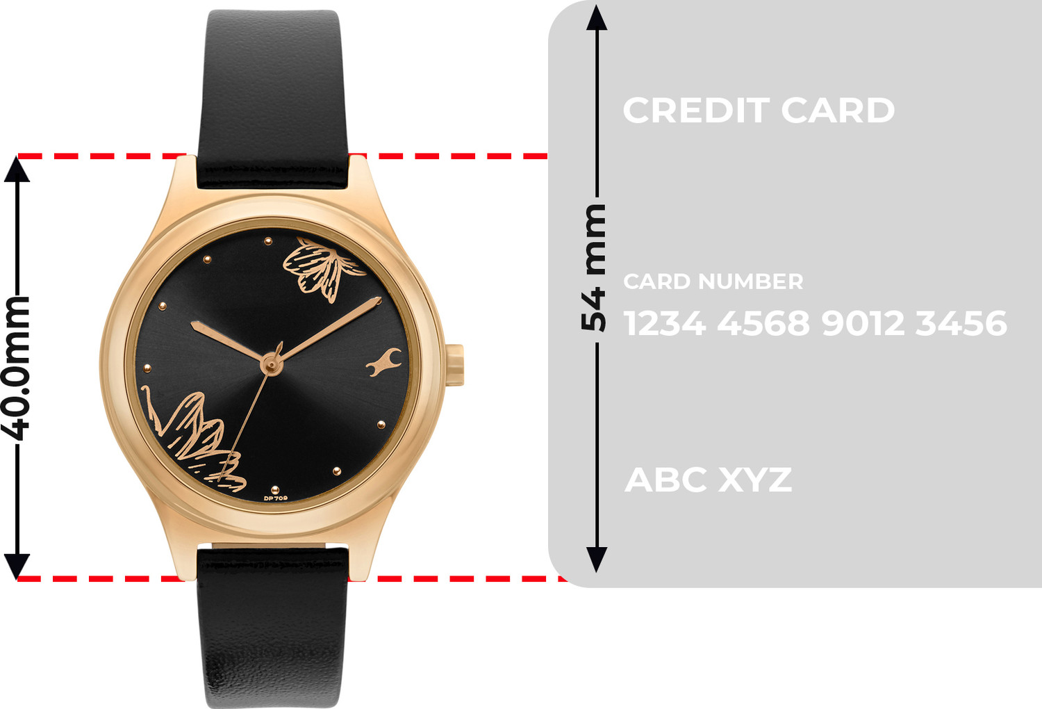 Image of Fastrack Fastrack Quartz Black Dial Black Leather Strap Analog Watch - For Women