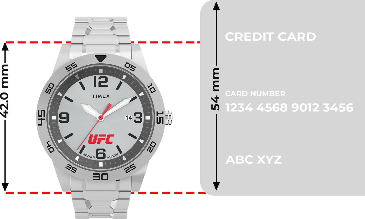 Image of TIMEX UFC Round 42mm Silver Dial Analog Watch - For Men