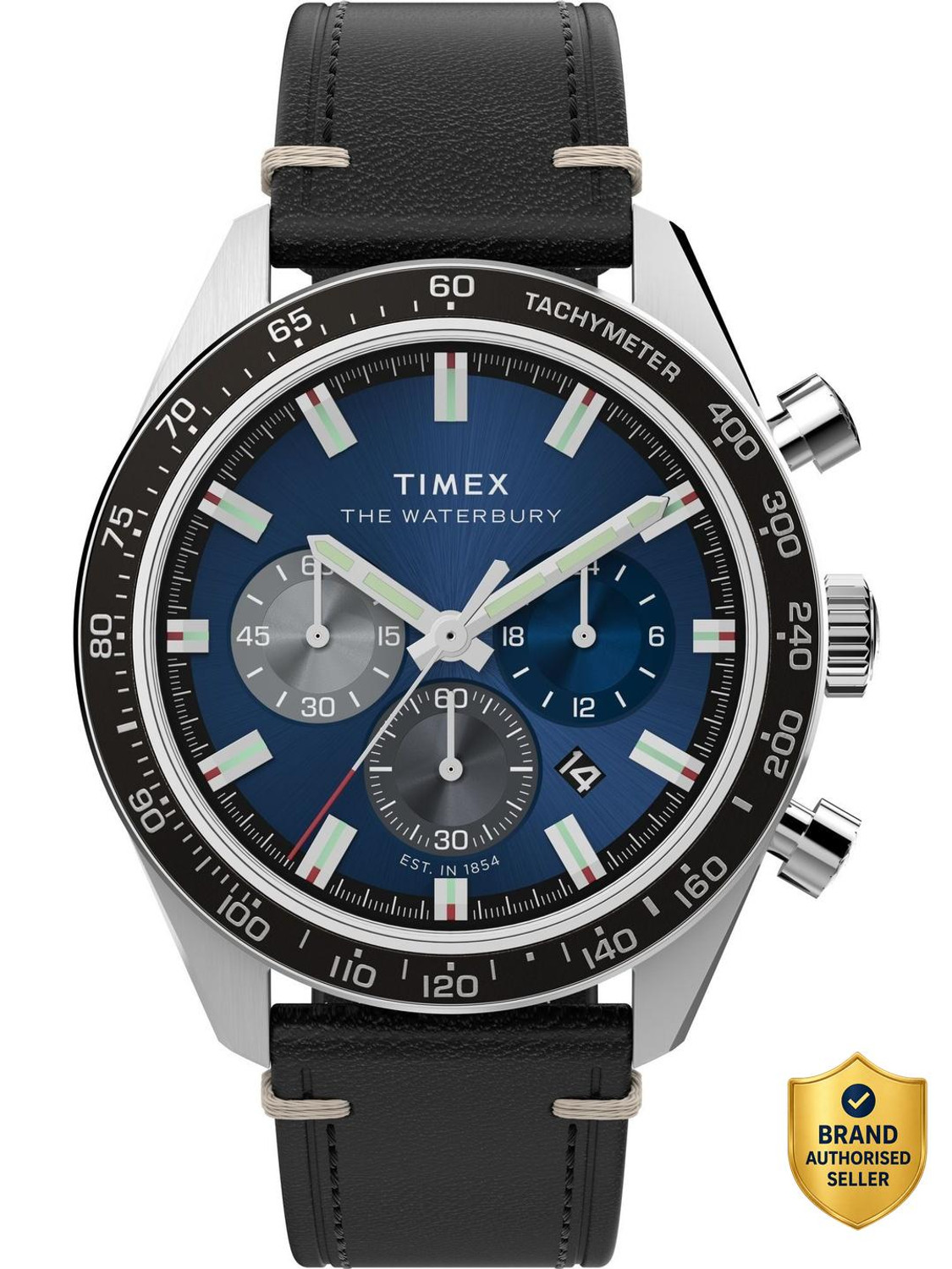 Image of TIMEX TW2Y18600IK Waterburry Round 41mm Blue Dial Analog Watch - For Men