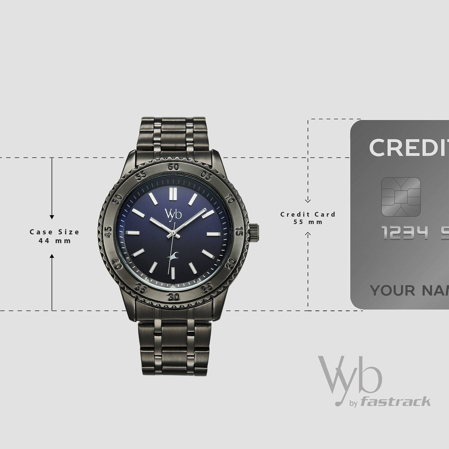 Fastrack Vyb Quest Blue Dial Gun Stainless Steel Watch - Image 5