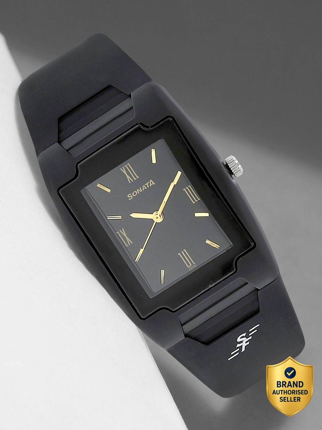 Sonata NP7920PP13 Black Dial Black Plastic Strap Analog Watch - Image 1