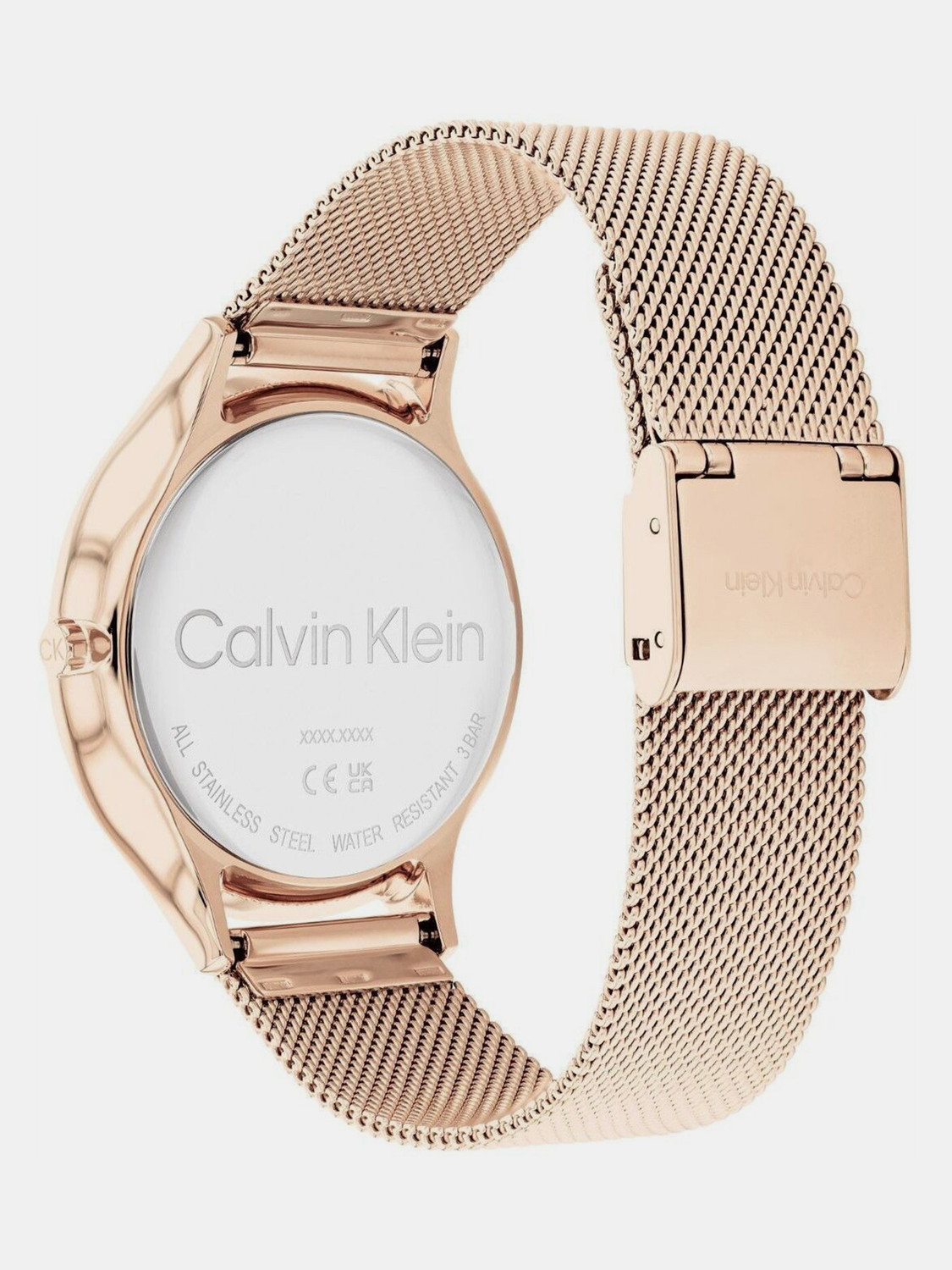Image of Calvin Klein Timeless Mesh 38Mm Calvin Klein Timeless Mesh 38Mm Qtz Carnation Gold Round Dial Women's Watch / Analog Watch - For Women