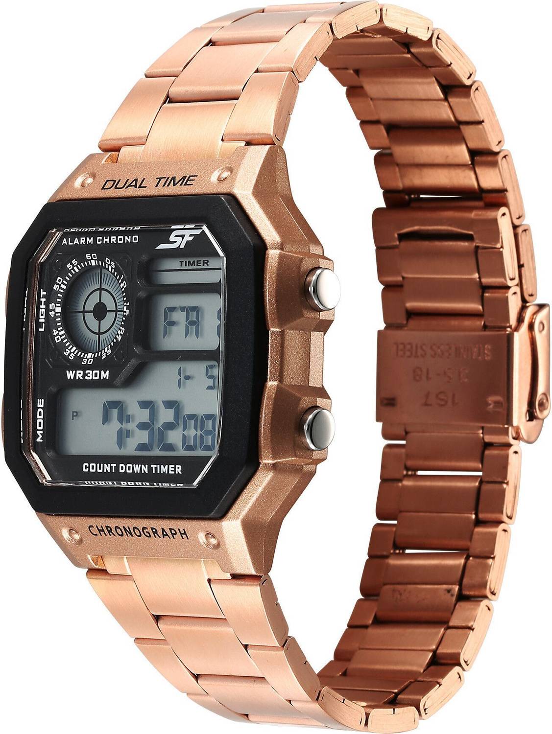 SONATA SF Hexa Metal Digital Black Dial Rose Gold Stainless Steel - Image 5