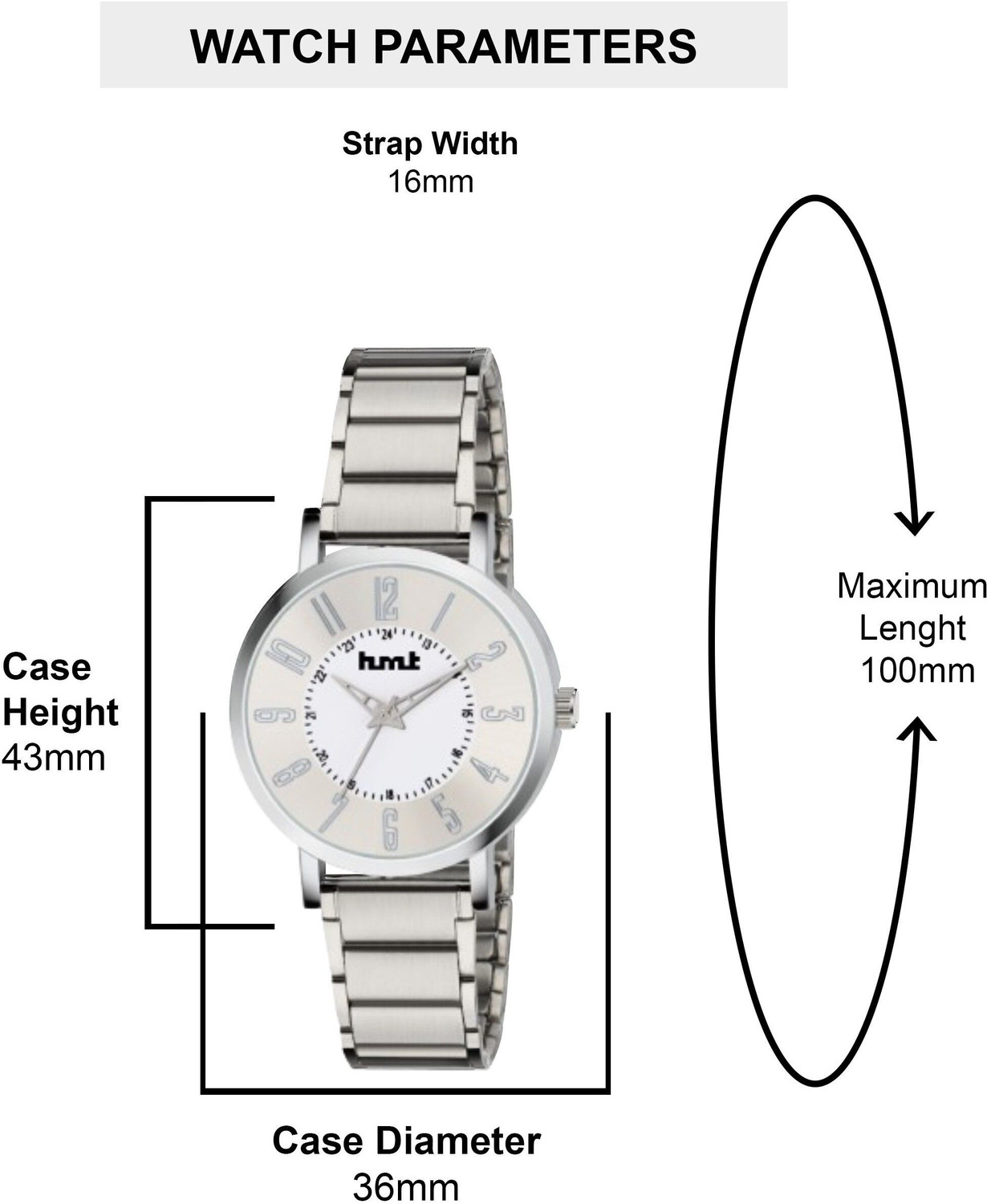 Image of hmt QUARTZ Attractive Silver Color Luxury Trending Analog Watch - For Women
