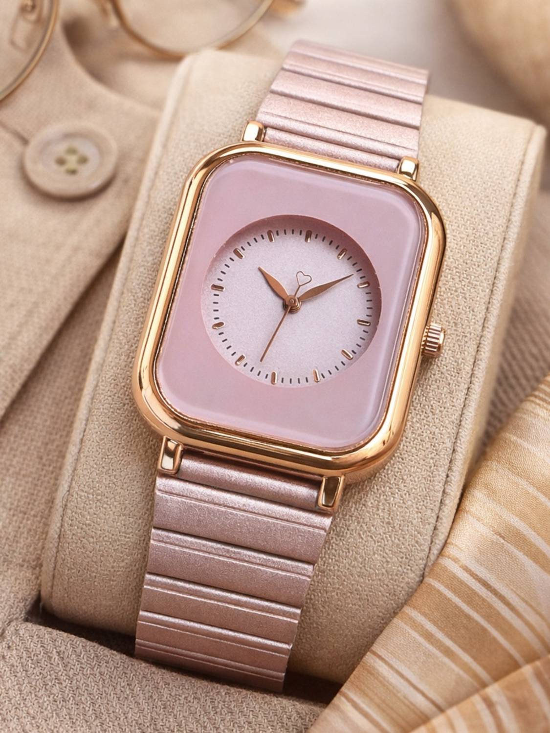 Lucifer DRW43 PEACH watch women Women Rose Gold Square Case