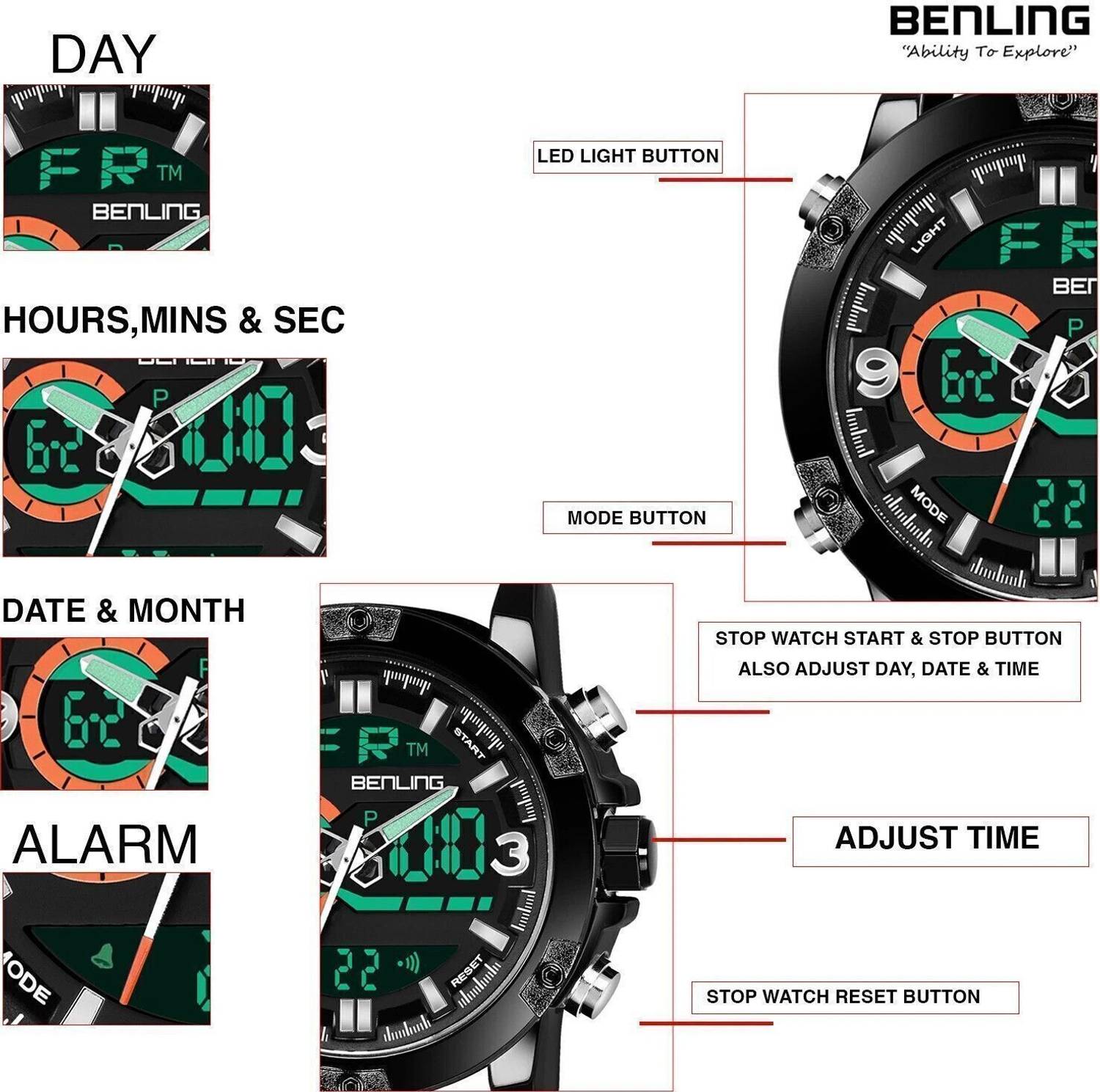 Benling Endurance Series Analog-Digital Watch - Image 5
