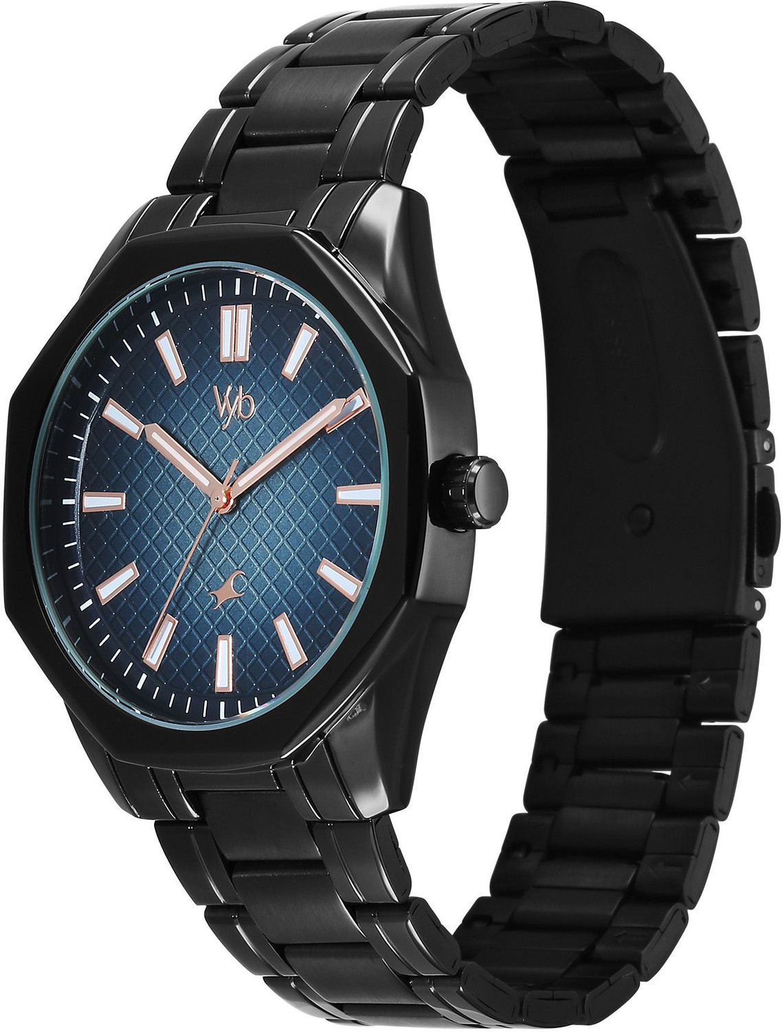 Image of Fastrack Vyb Quest Fastrack Vyb Quest Quartz Blue Dial Black Strap Analog Watch - For Men