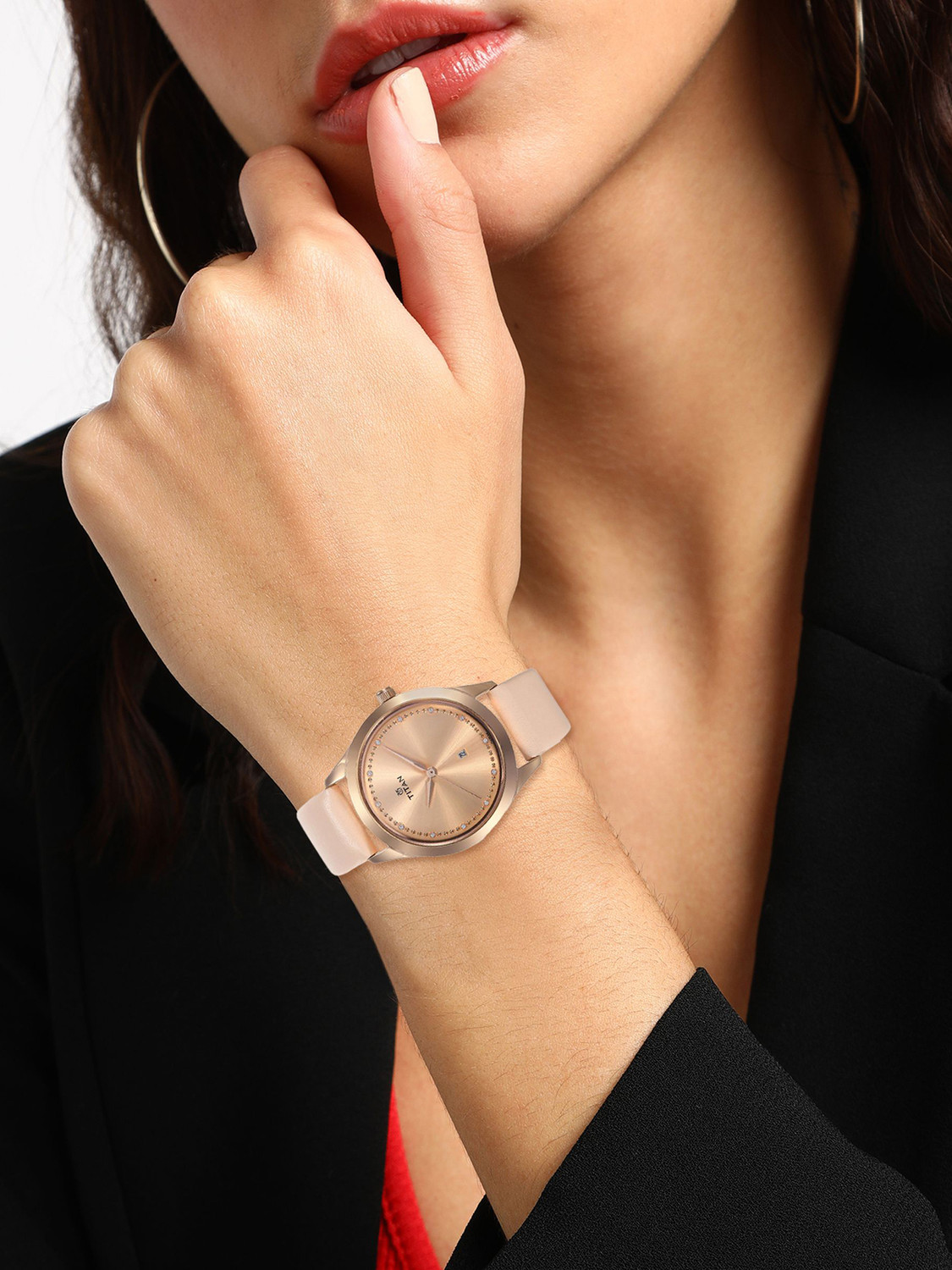 Image of Titan NN2570WL01 LPURP Fashion Basics Analog Watch - For Women