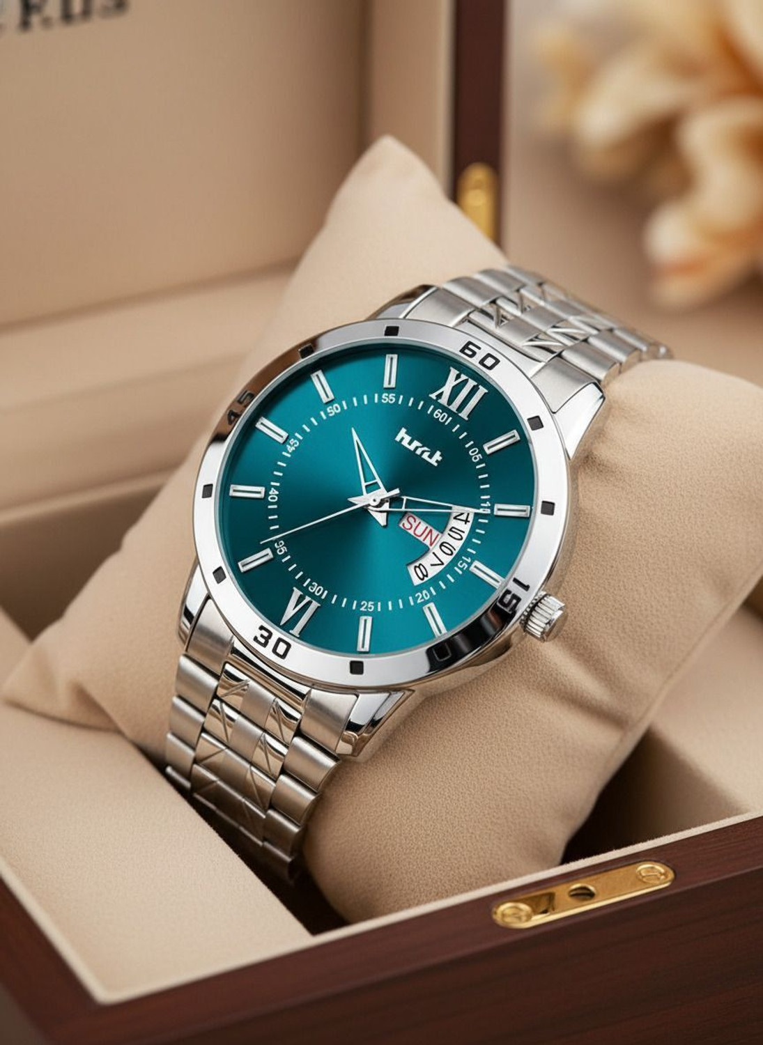 Image of hmt QUARTZ Exclusive Premium Plated Dial Chain Day & Date Functioning Analog Watch - For Men