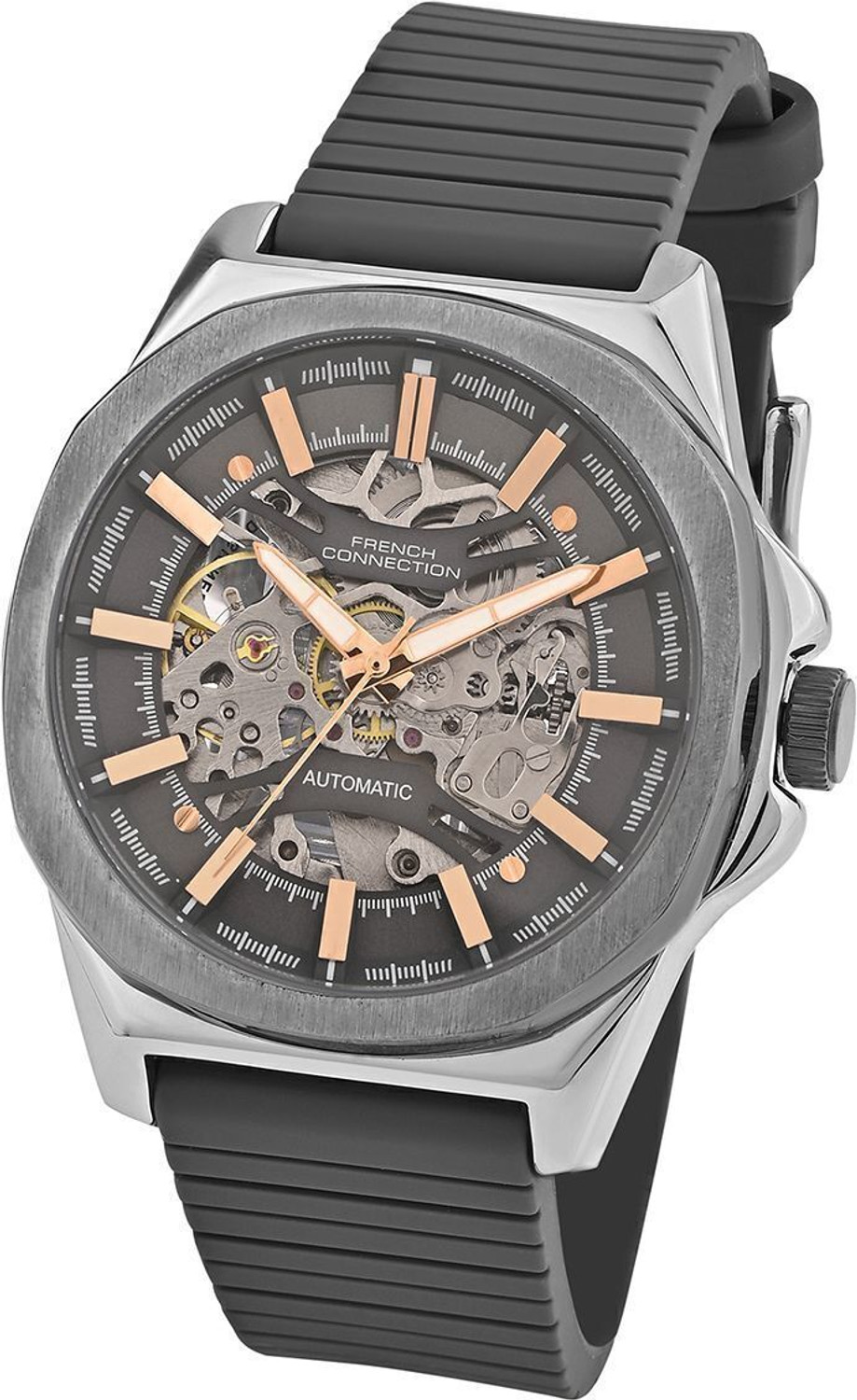 Image of French Connection Mechalume MECHALUME See Through Grey Round Dial | Men's Grey Automatic Watch Analog Watch - For Men