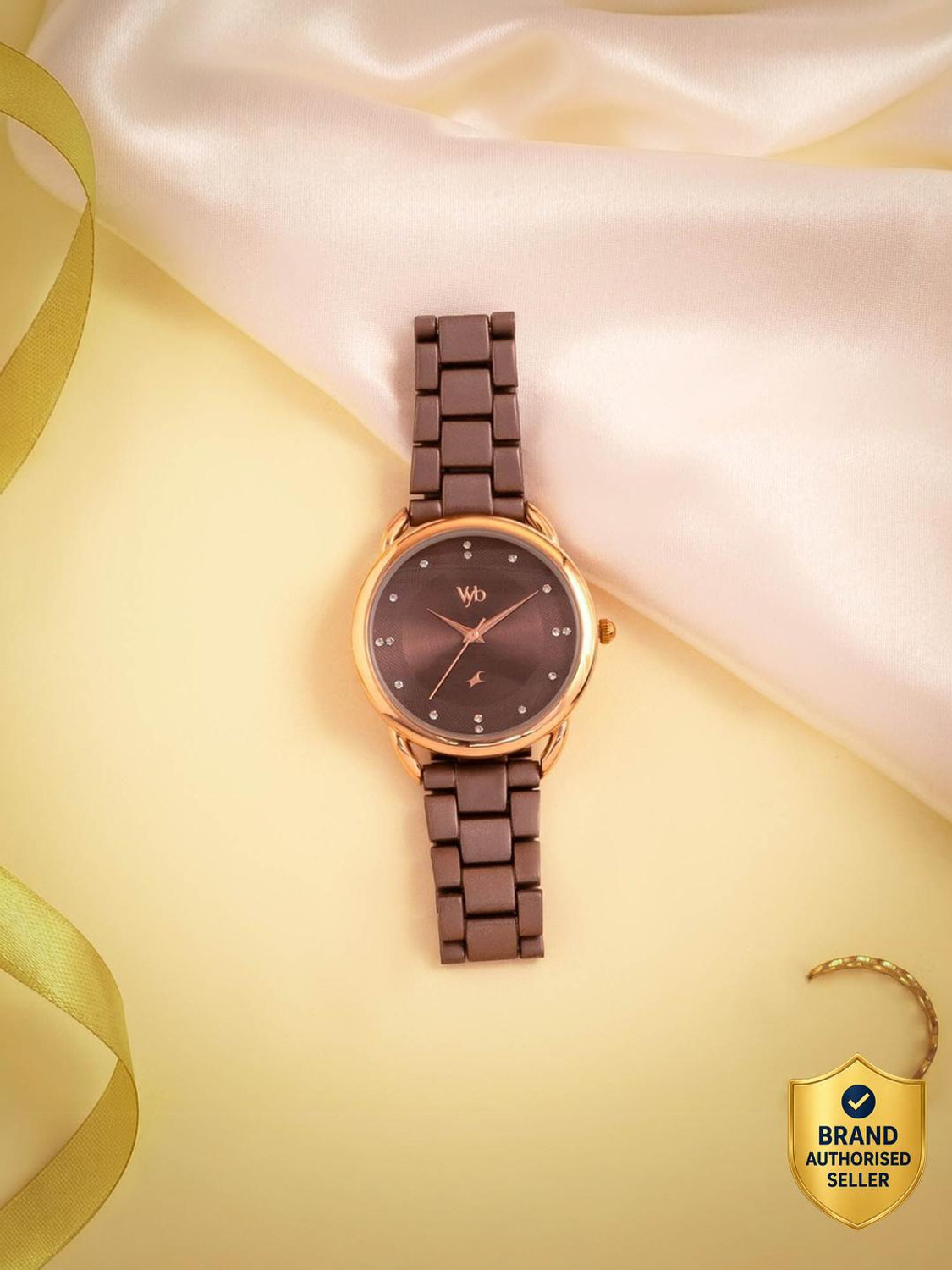 Image of Fastrack Vyb Charmer Quartz Analog Brown Dial watch for Women Analog Watch - For Women