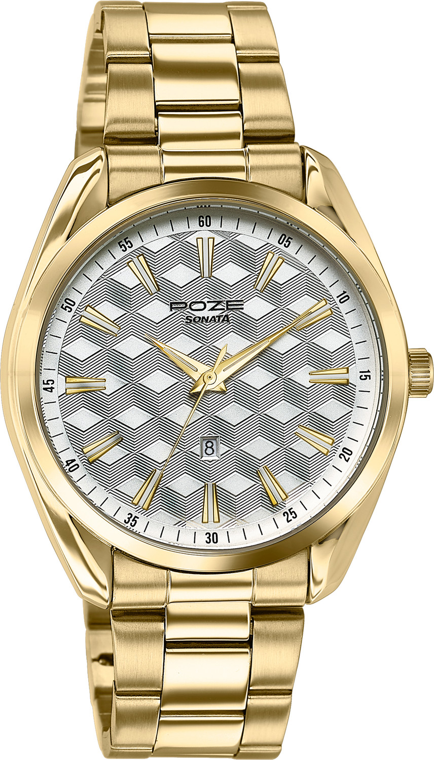 Image of SONATA drop 5 from Poze Sonata Poze Crisscross Coast Quartz Silver Round Dial Men's Watch Analog Watch - For Men