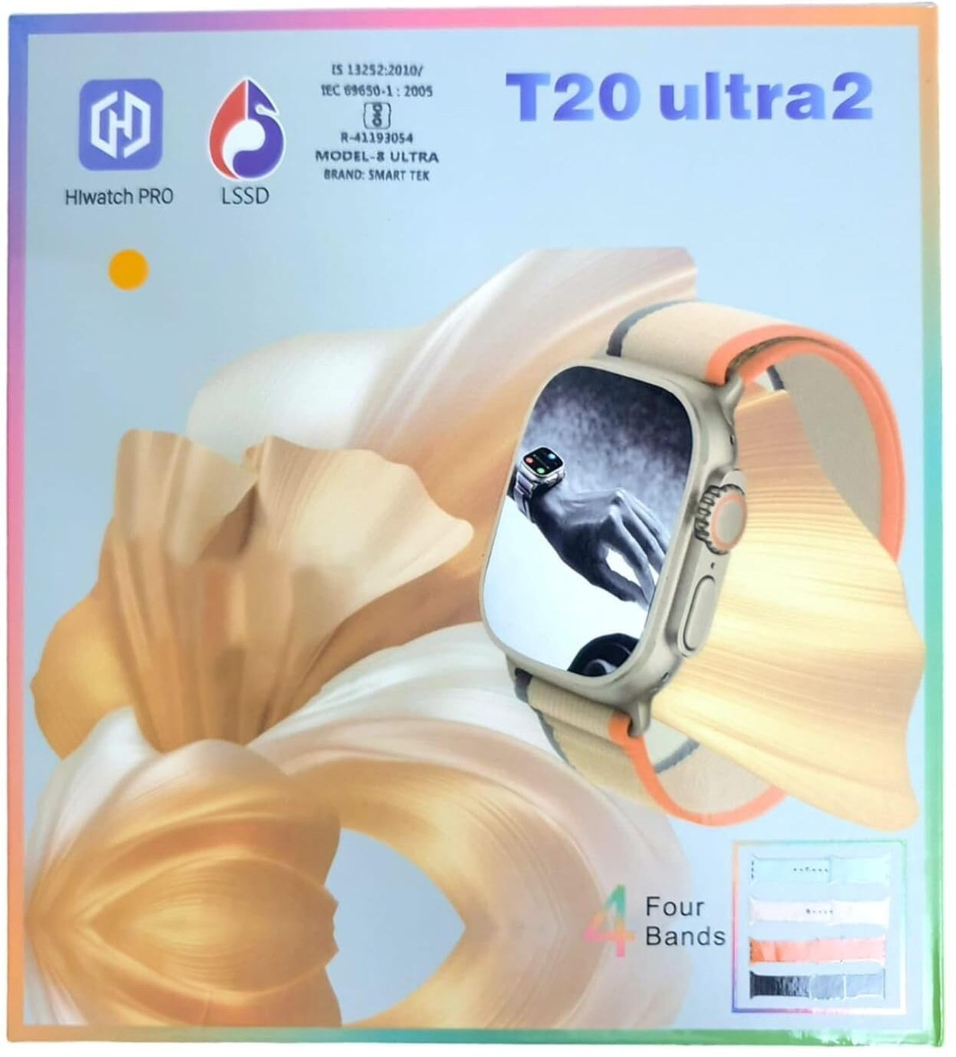 Image of Suthar's T20 Ultra2 Smart Watch with 4 Bands, Touchscreen, BT Calling, Multiple Modes 4 in 1 Straps T20 Ultra 2 Hybrid Smartwatch Watch - For Boys & Girls