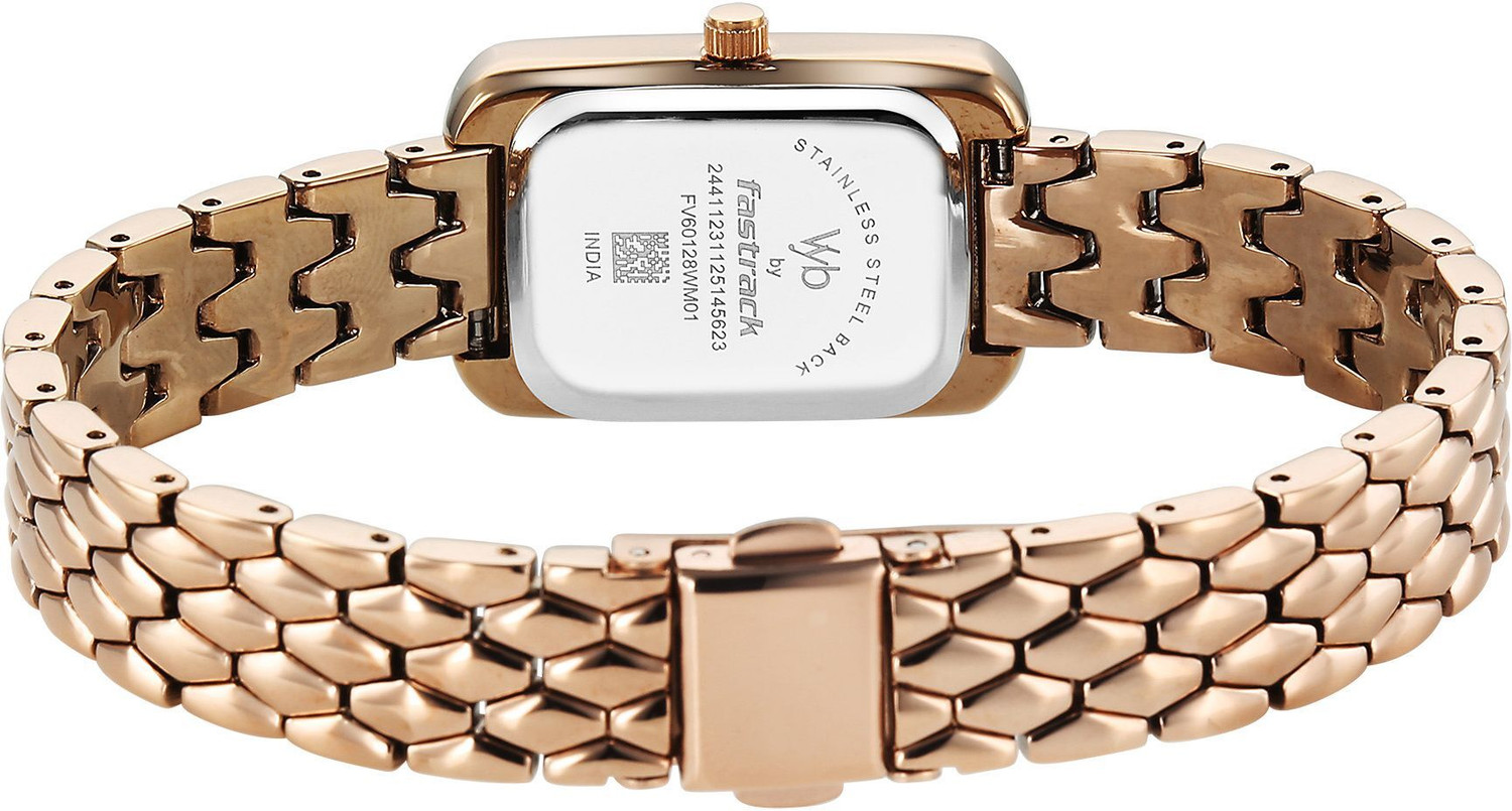 Image of Fastrack Vyb Aurora Fastrack Vyb Aurora Quartz Purple Dial Rose Gold Strap Analog Watch - For Women