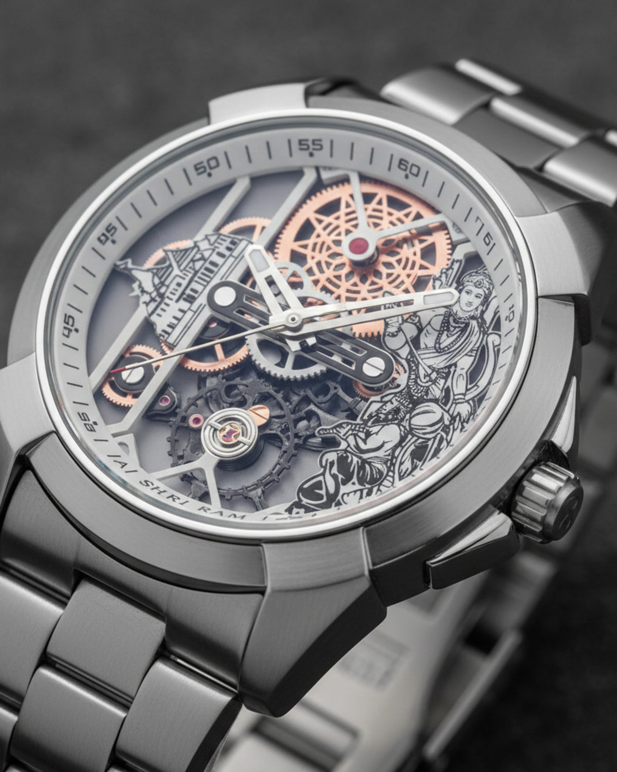 Image of LOOFTRADER SR-SKEL-2026 JAI SHRI RAM Skeleton Automatic Watch Analog Watch - For Men