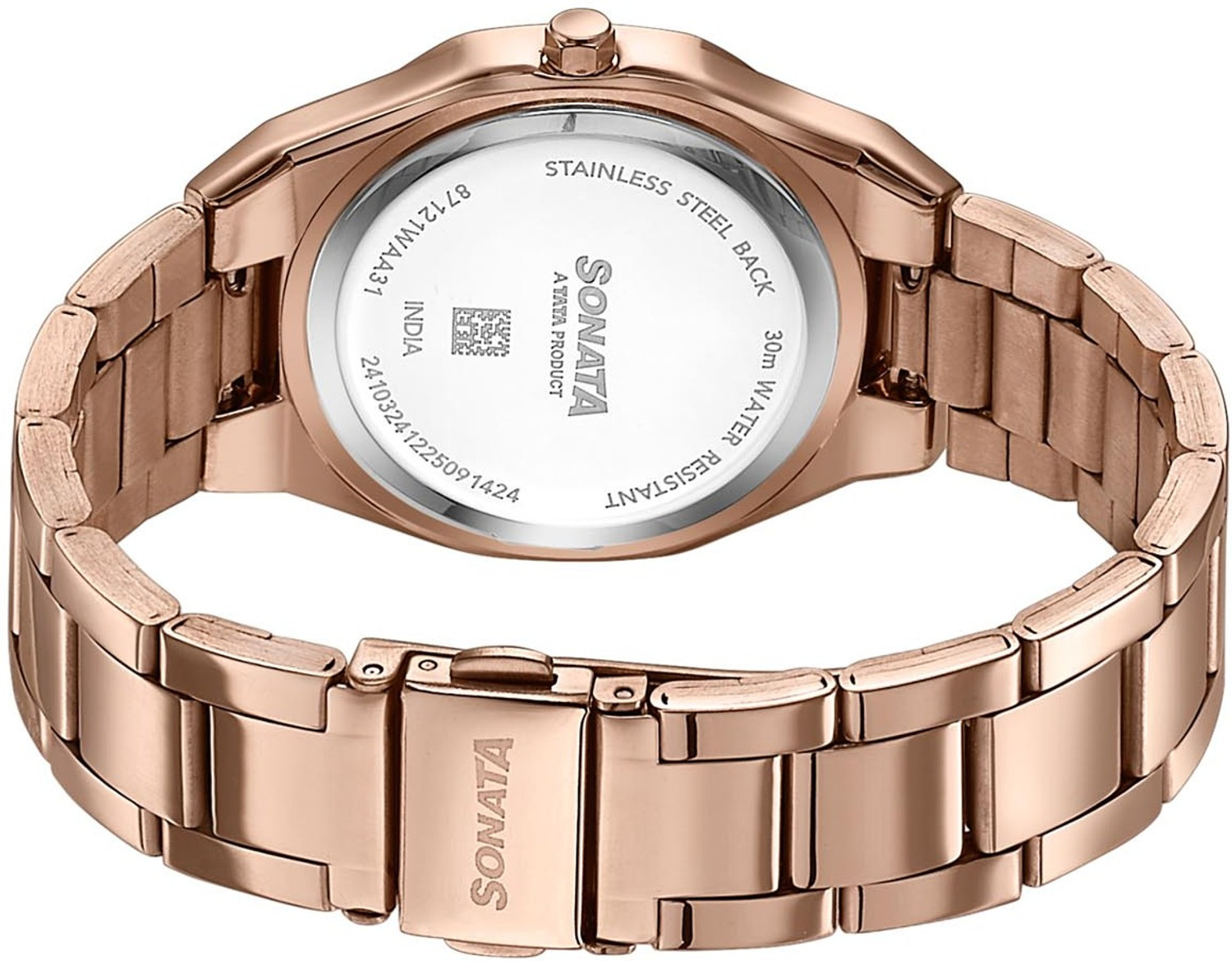 Image of SONATA Jashn Sonata Jashn Quartz Rose gold Dial Rose gold Strap Wedding Analog Watch - For Women