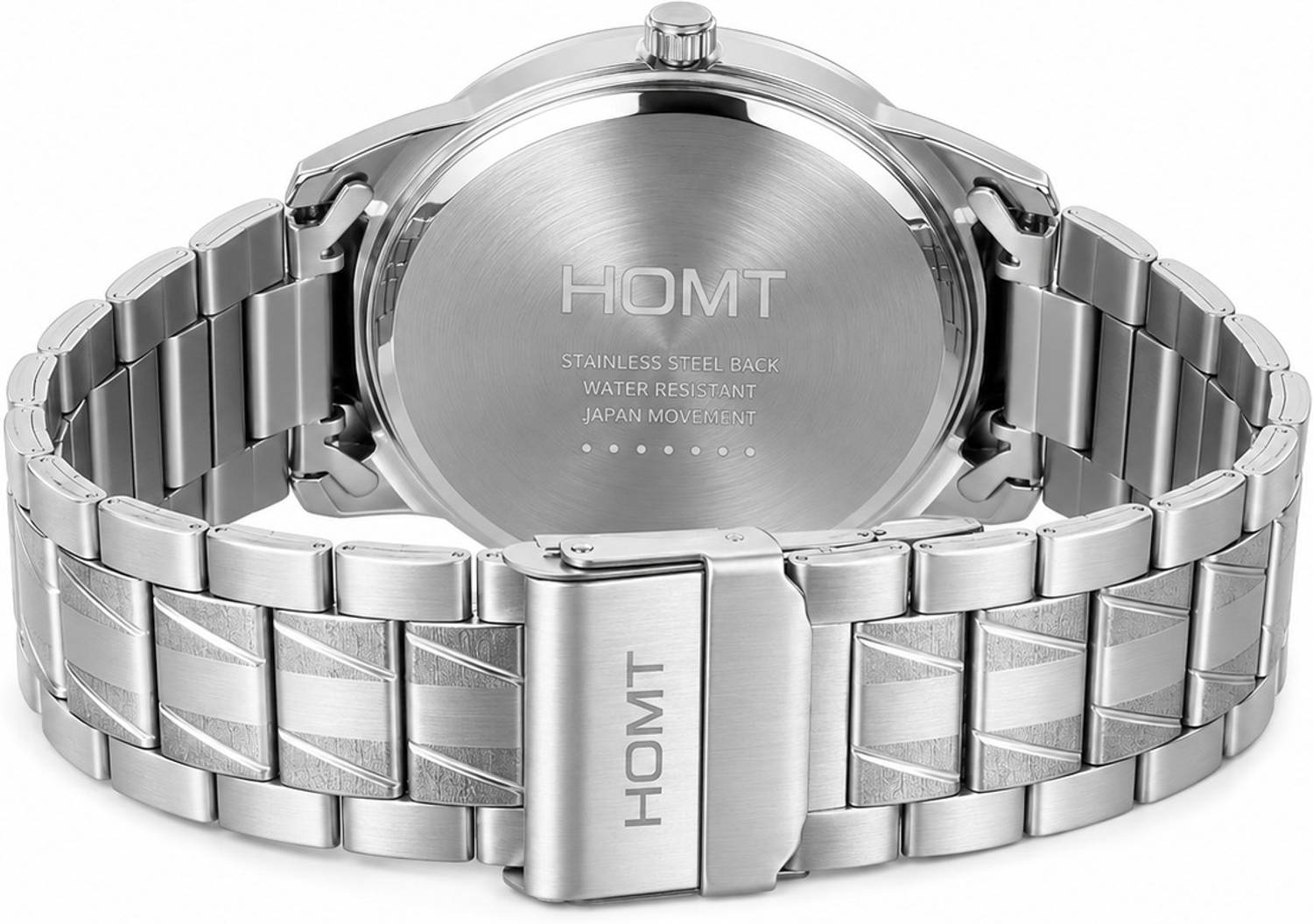 homot Black Aura Men's Black Dial Silver Chain Watch - Image 4