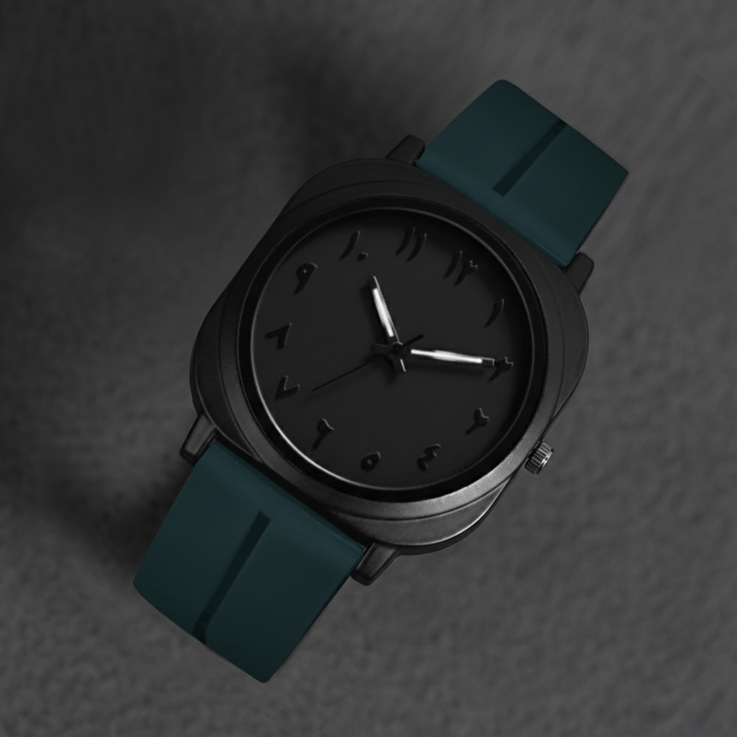 Image of Shivark SL-57 Silicone Strap And Arabian Black Dial Analog Watch - For Men