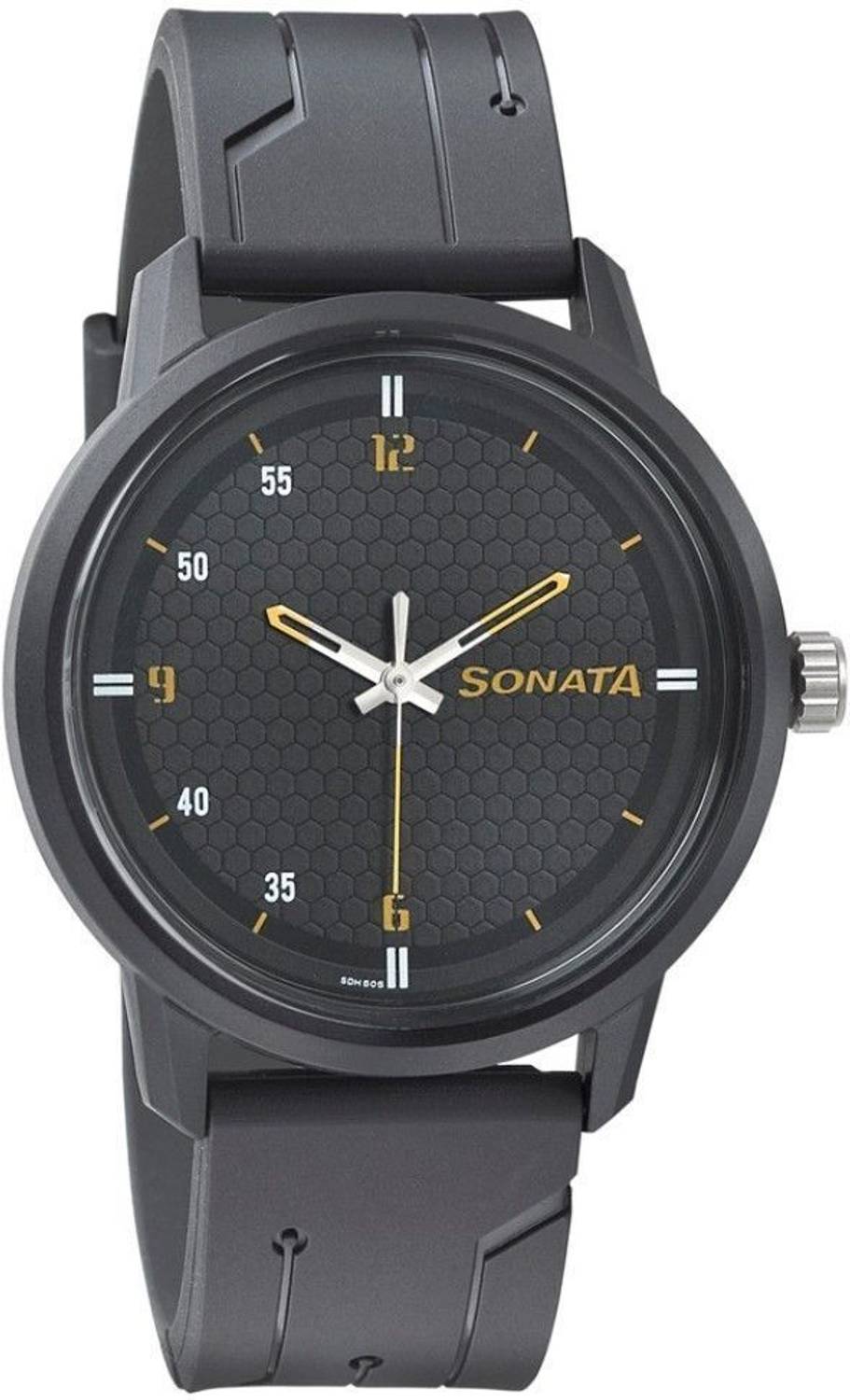 SONATA Volt Black Analog Watch - For Men - Image 2