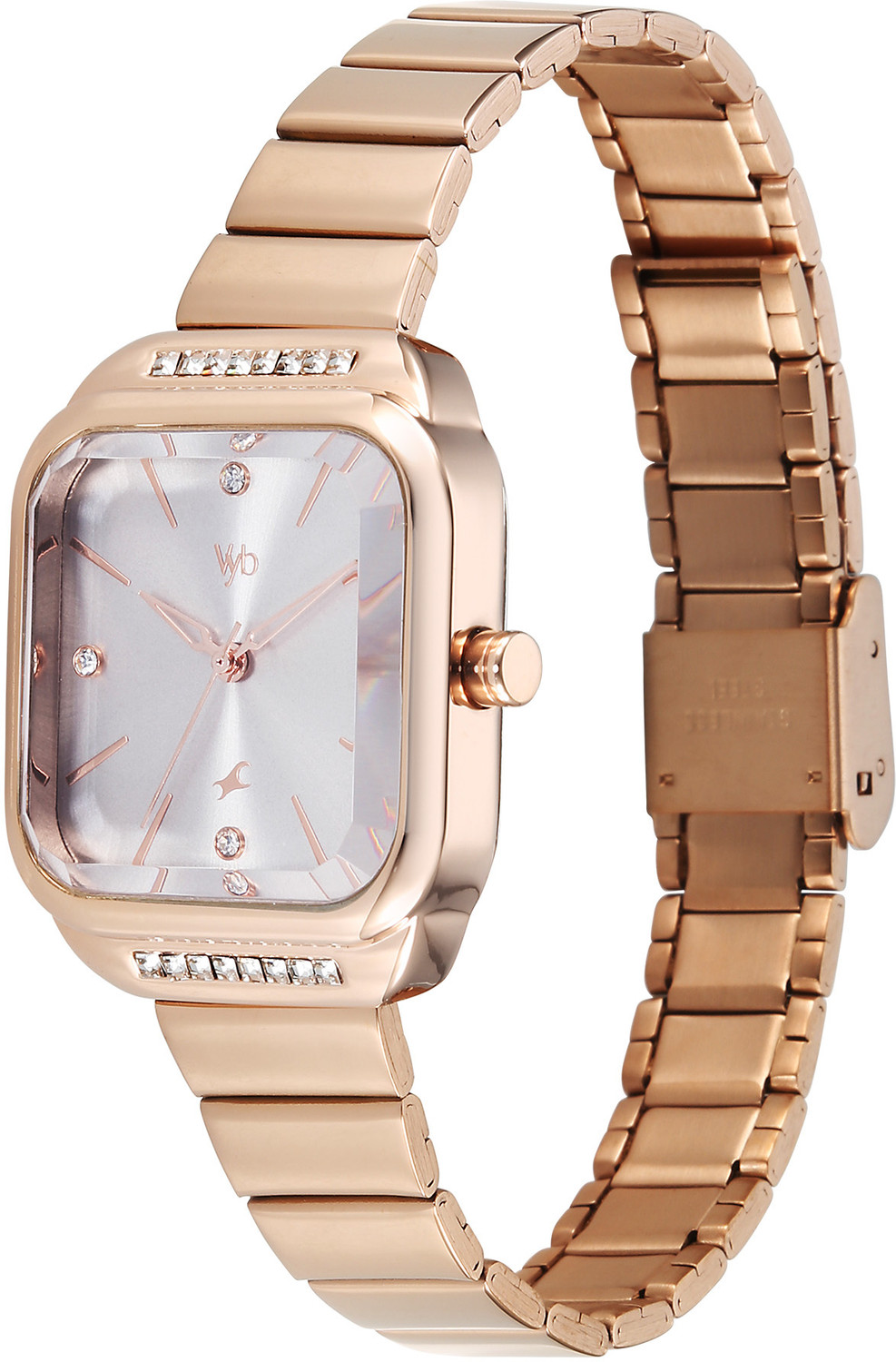 Image of Fastrack Vyb Seeker Fastrack Vyb Seeker Quartz Lt Grey Dial Gold Stainless Steel Strap Analog Watch - For Women