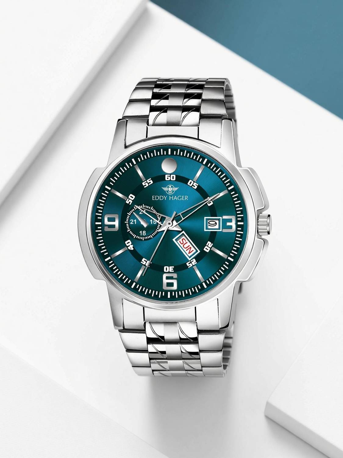 EDDY HAGER EH-226-OLIVE Olive Day and Date Analog Watch - Men - Image 2