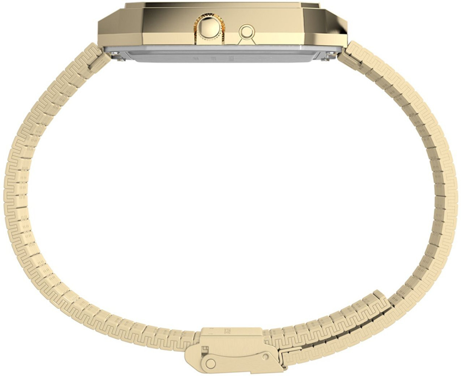 Image of TIMEX Reissue Rectangle 33mm Champagne Dial Analog-Digital Watch - For Men