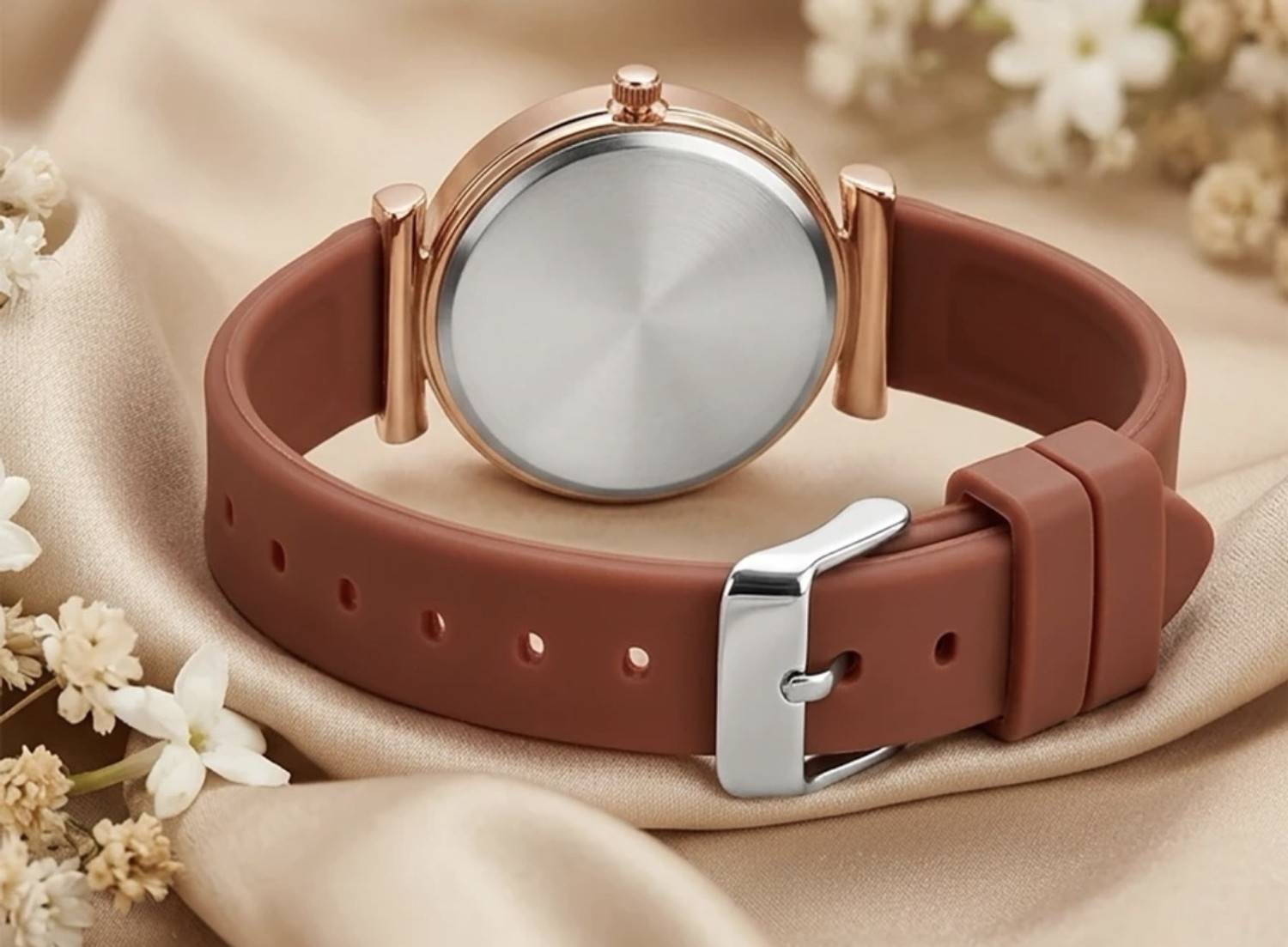 Image of Shivark Roman Figure Dial And Silicone Strap Analog Watch - For Women SL-146