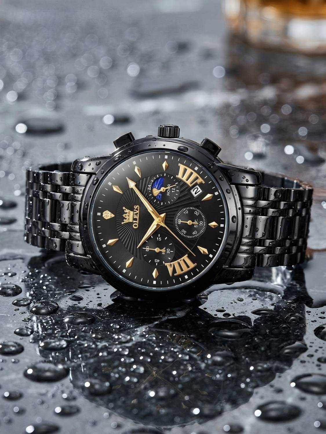 OLEVS 2892 Mens Chronograph Black Watch - Image 5