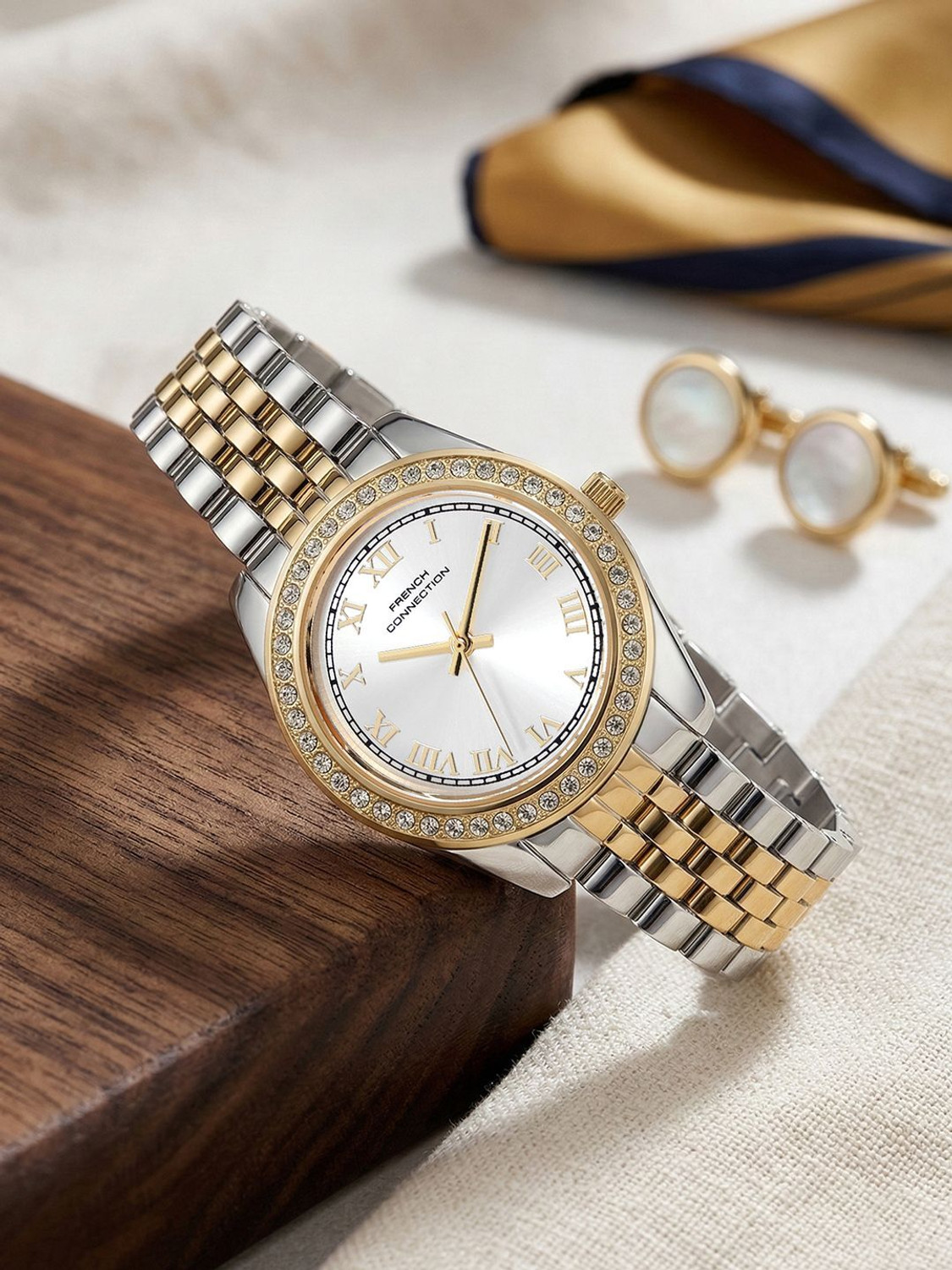 Image of French Connection Stylish Combination of Bracelet Analog Watch - For Women