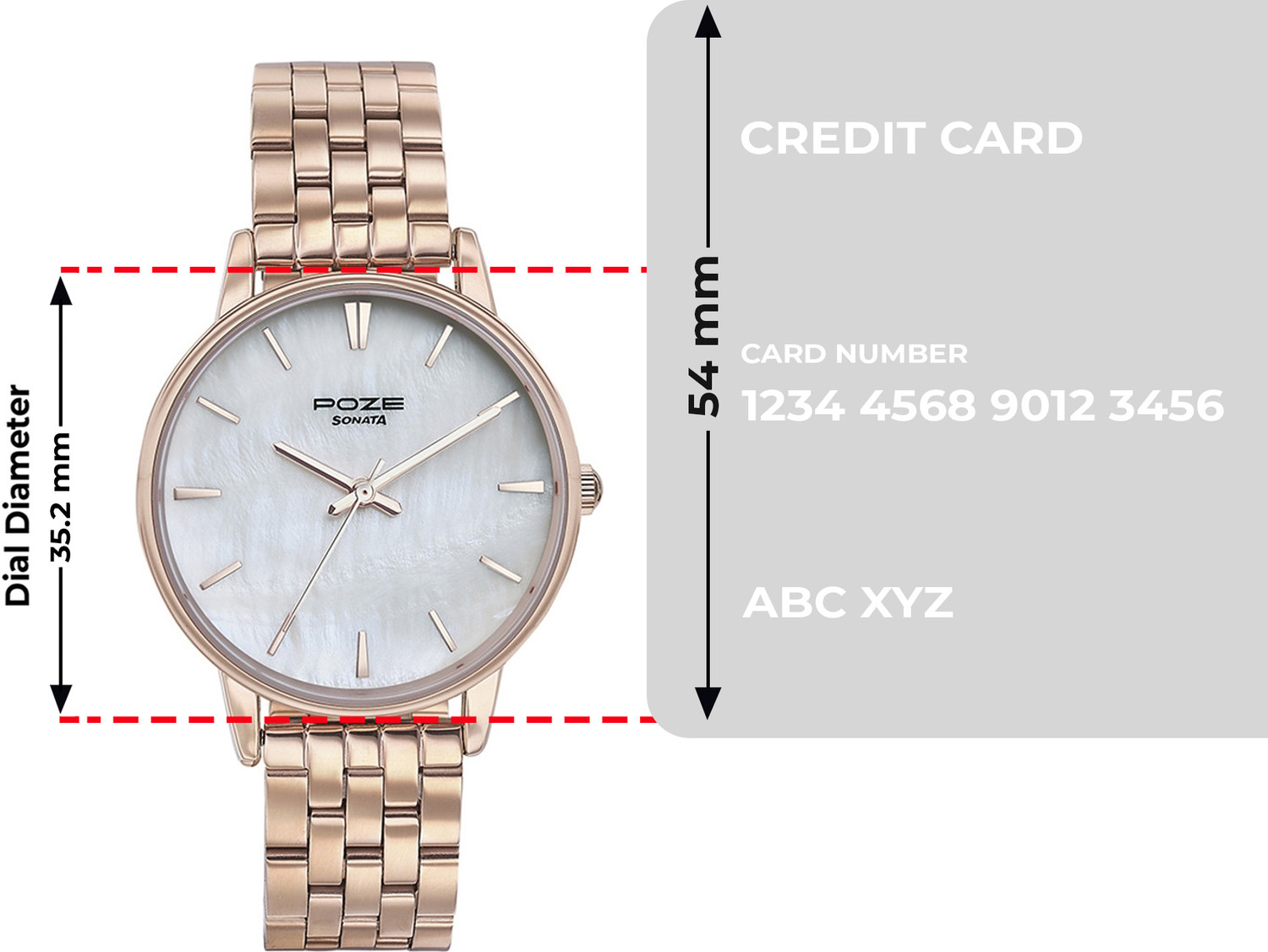 Image of SONATA Poze - Metal Analog Watch - For Women