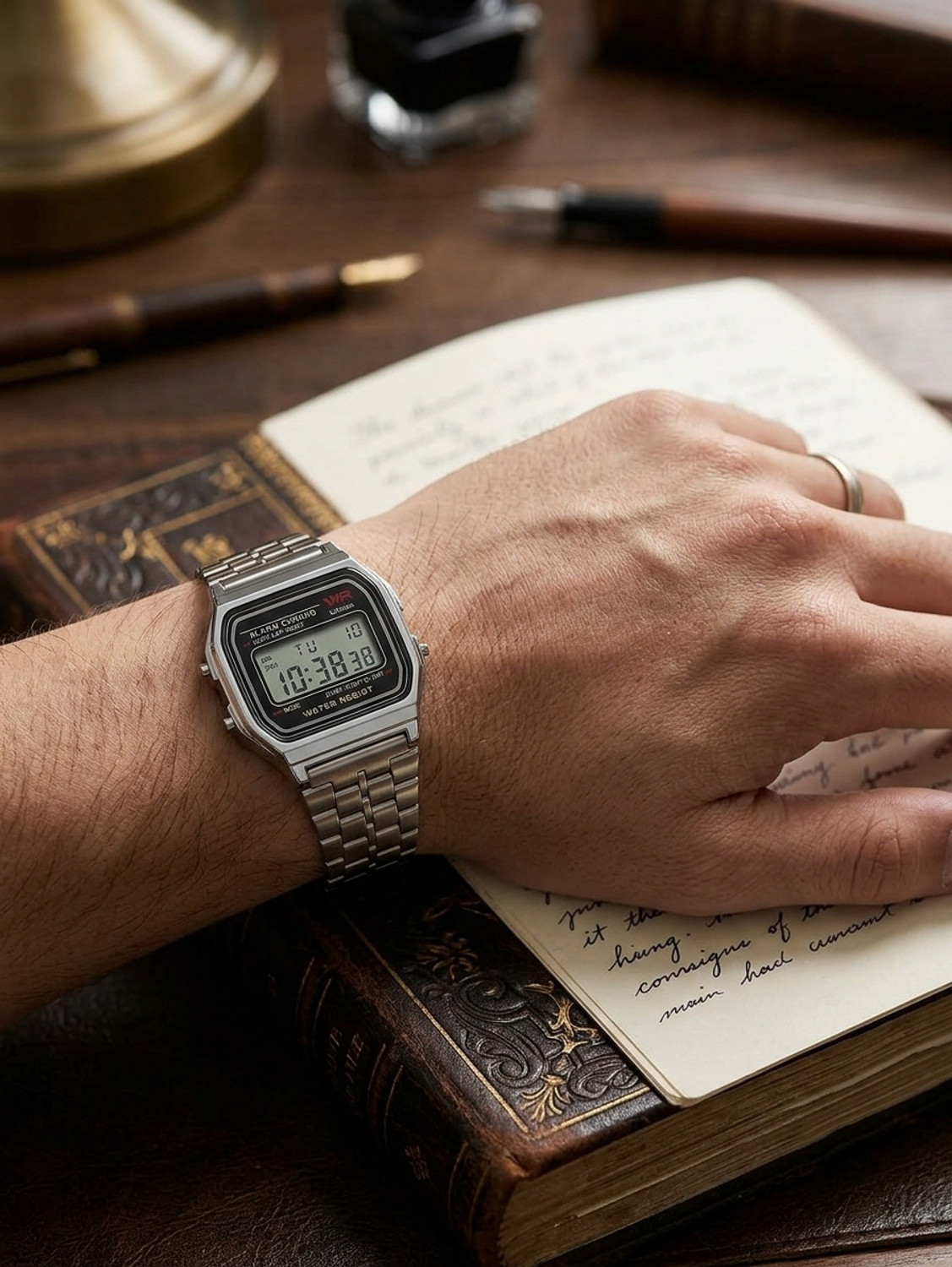 Image of Good Friend Vintage Digital Watch | Silver Stainless Steel Band | Water Resistant Unisex Digital Watch - For Men & Women