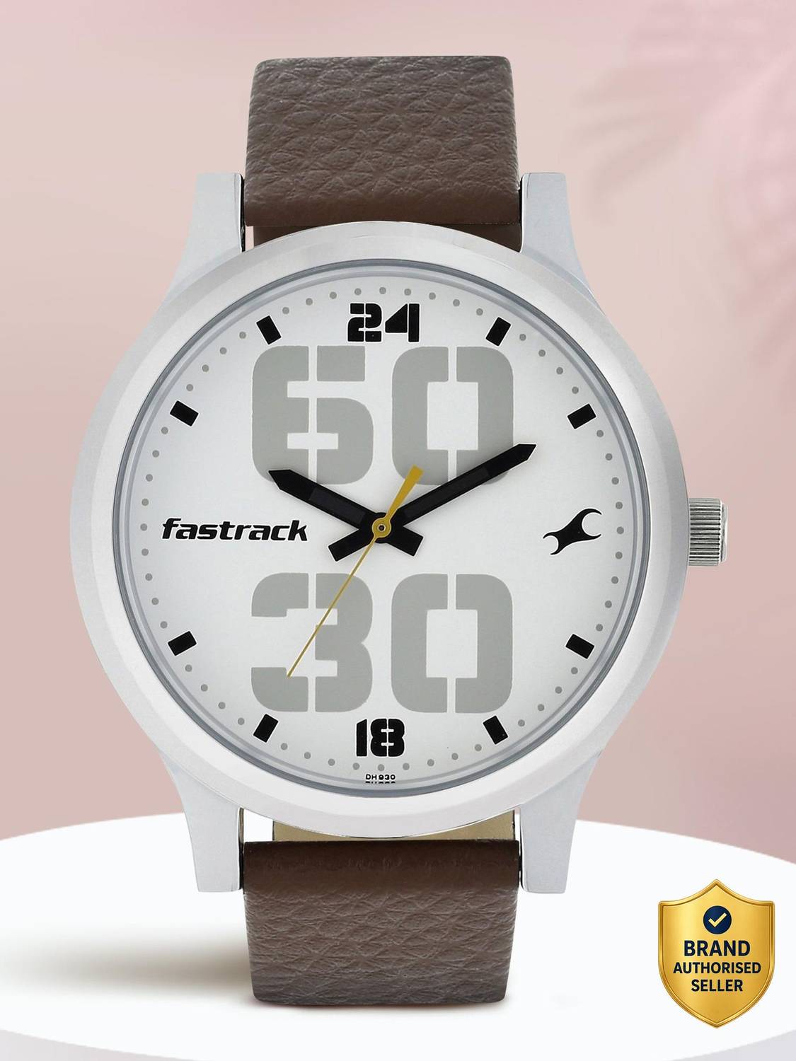 Fastrack 38051SL06 Bold White Dial Brown Leather Watch - Image 1